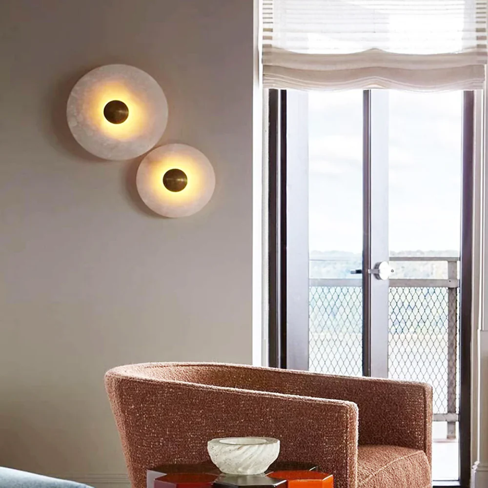 Round Alabaster Wall Lamp - Image 10