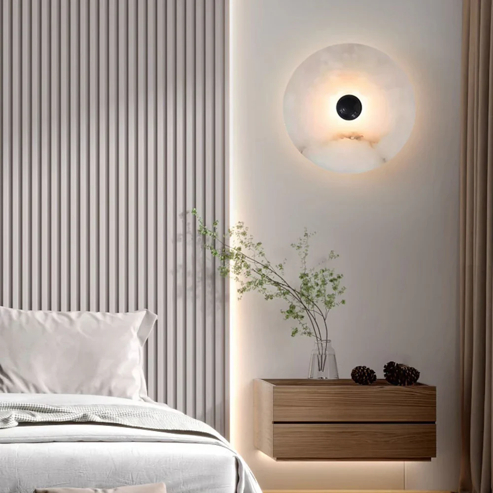 Round Alabaster Wall Lamp - Image 5