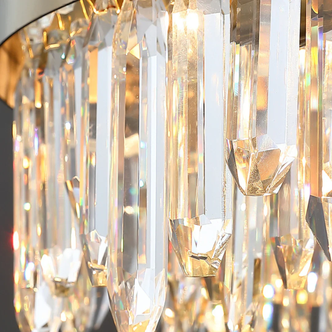 Round Luxury Crystal Column Chandelier - Image 17
