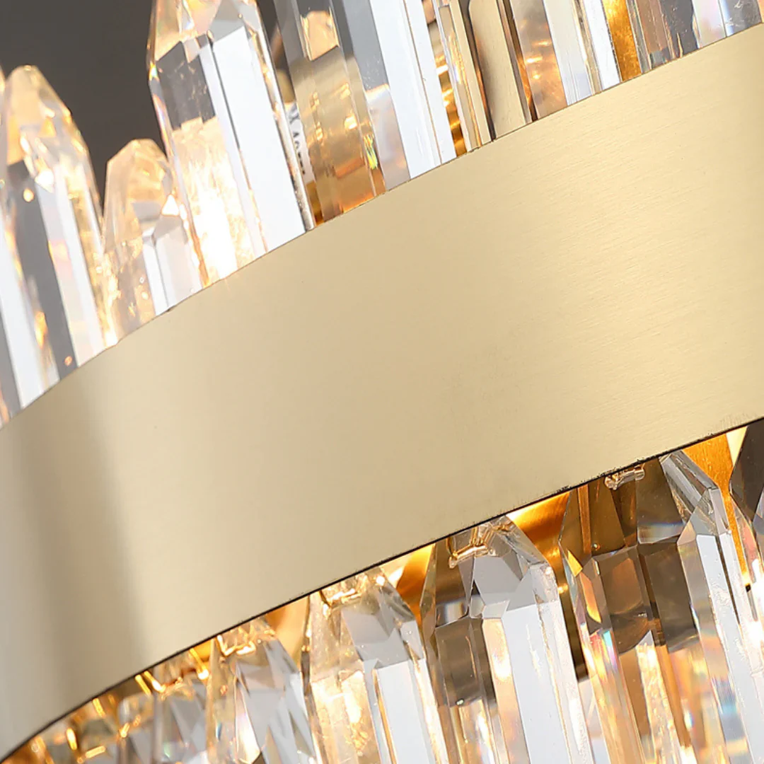 Round Luxury Crystal Column Chandelier - Image 18
