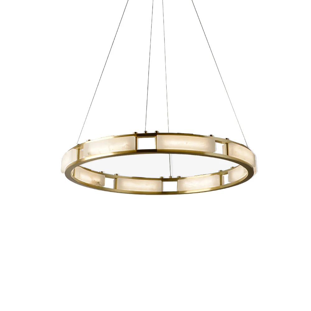 Round Qatar Alabaster Chandelier