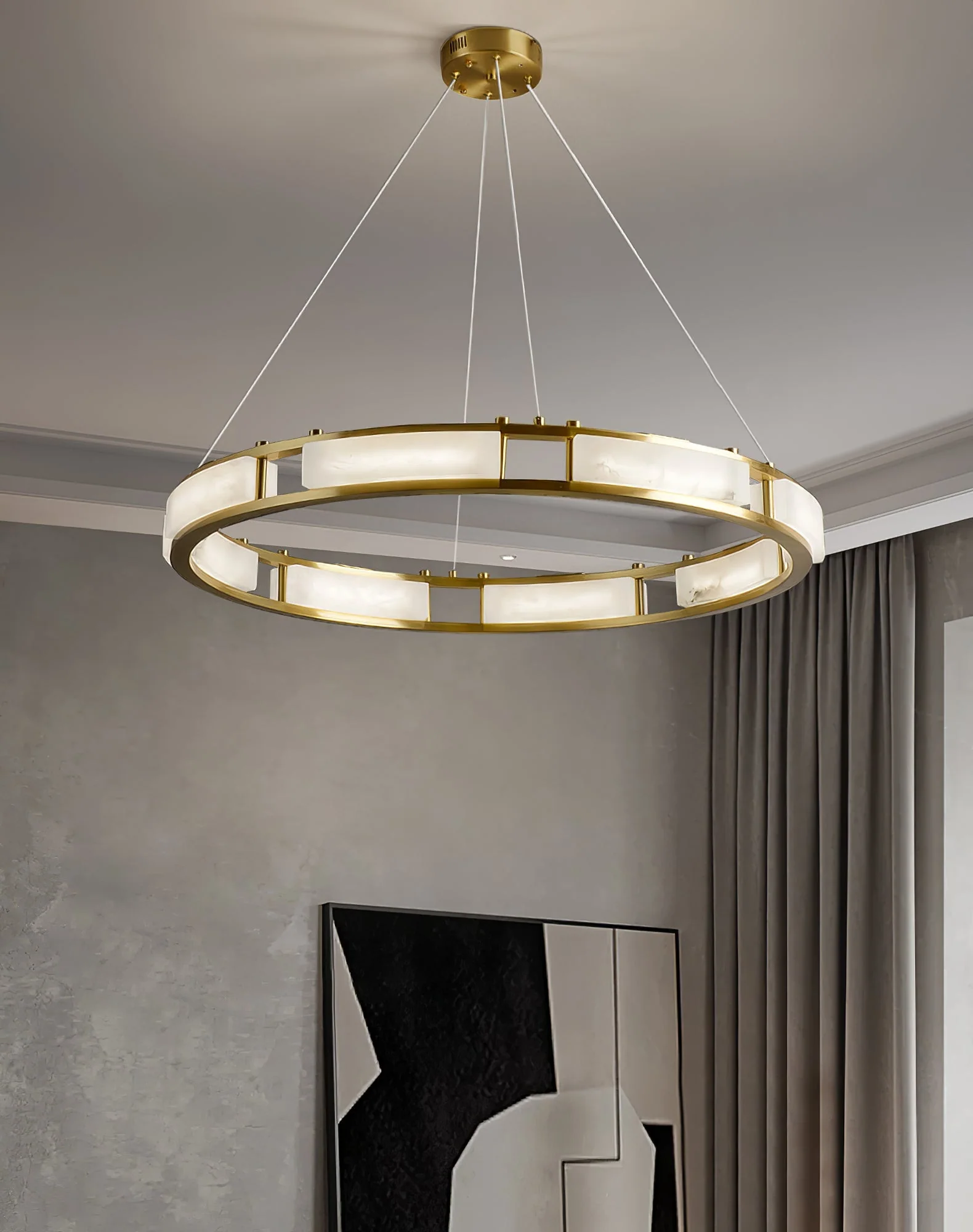 Round Qatar Alabaster Chandelier - Image 5