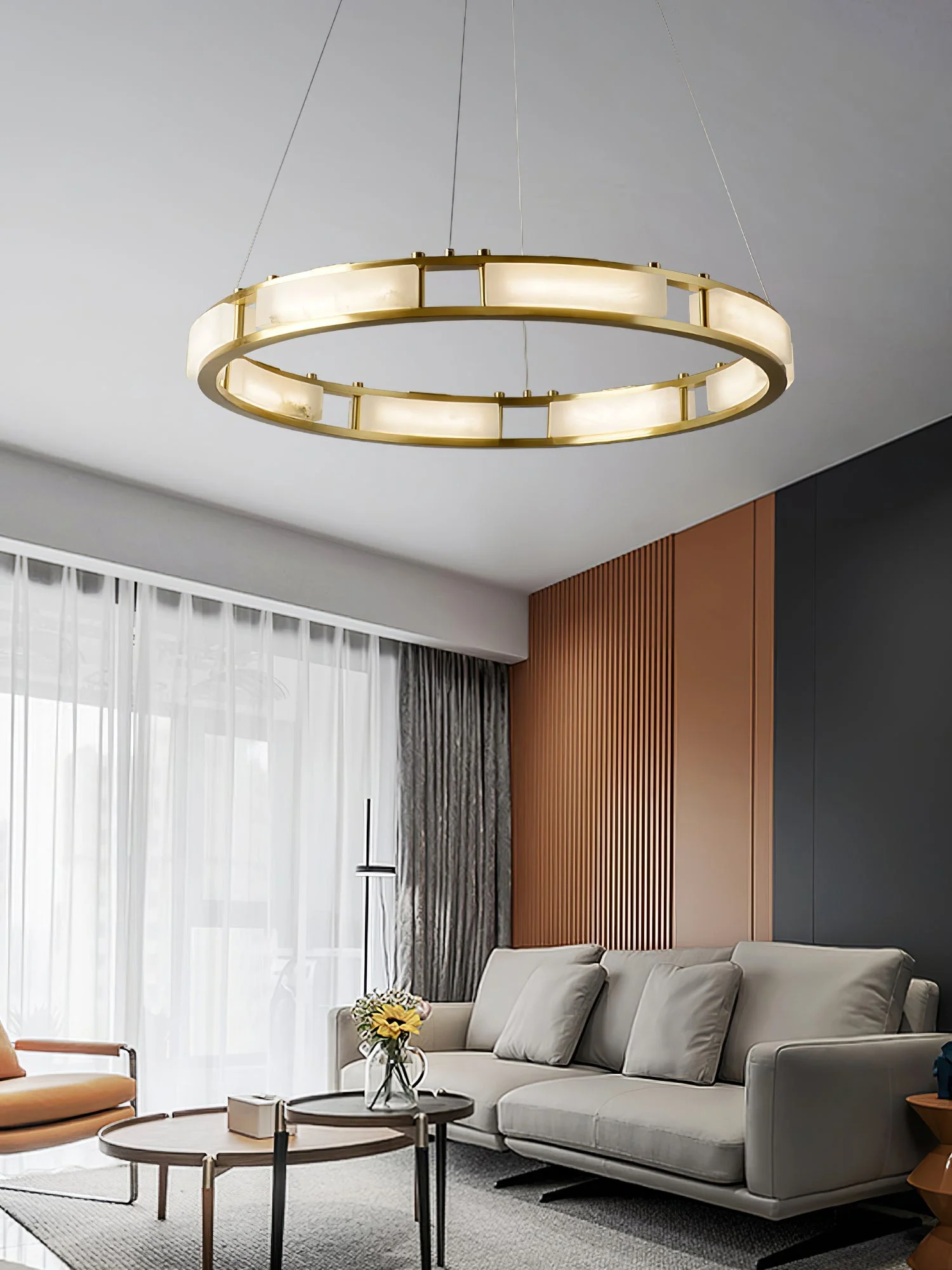 Round Qatar Alabaster Chandelier - Image 6