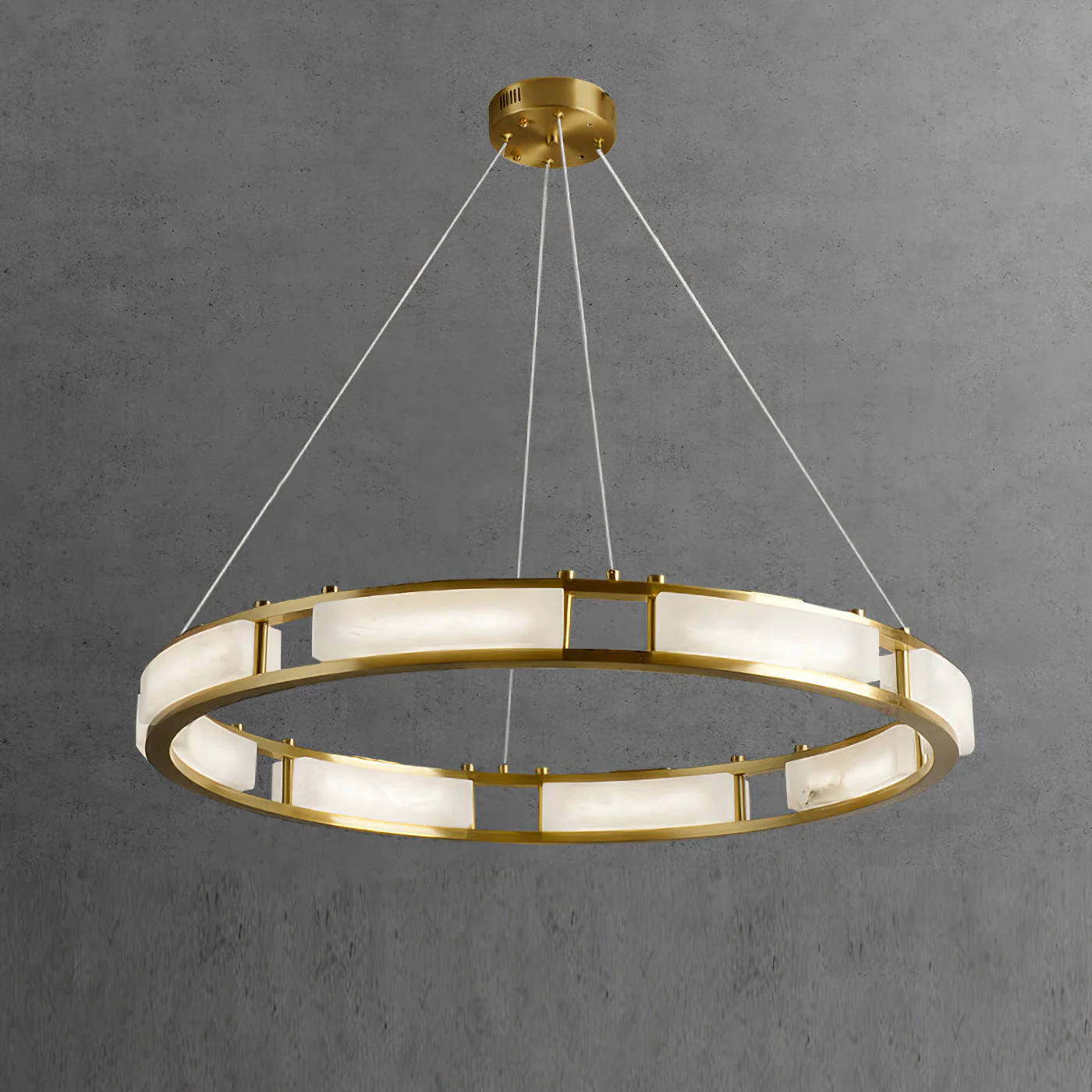Round Qatar Alabaster Chandelier - Image 9