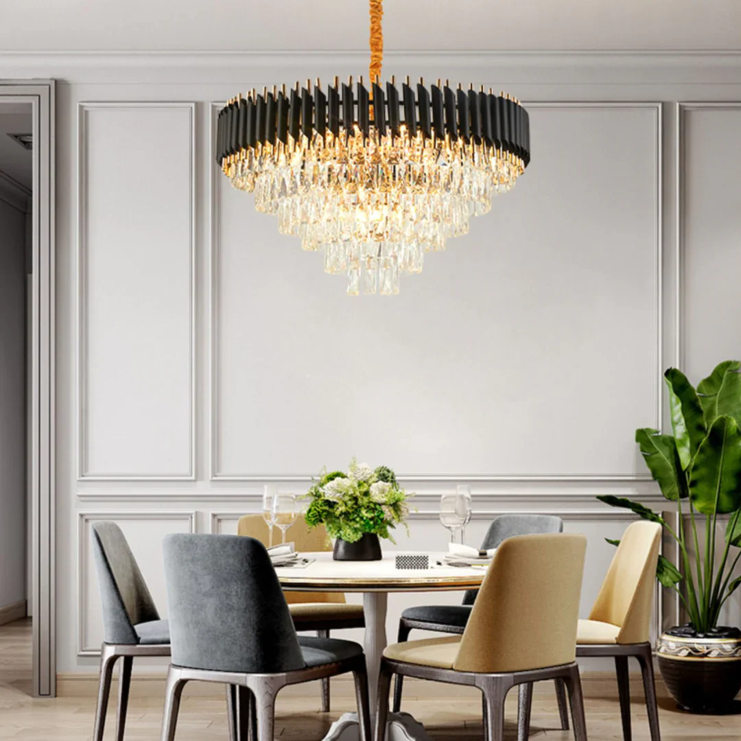 Round Raindrop Crystal Chandelier - Image 6