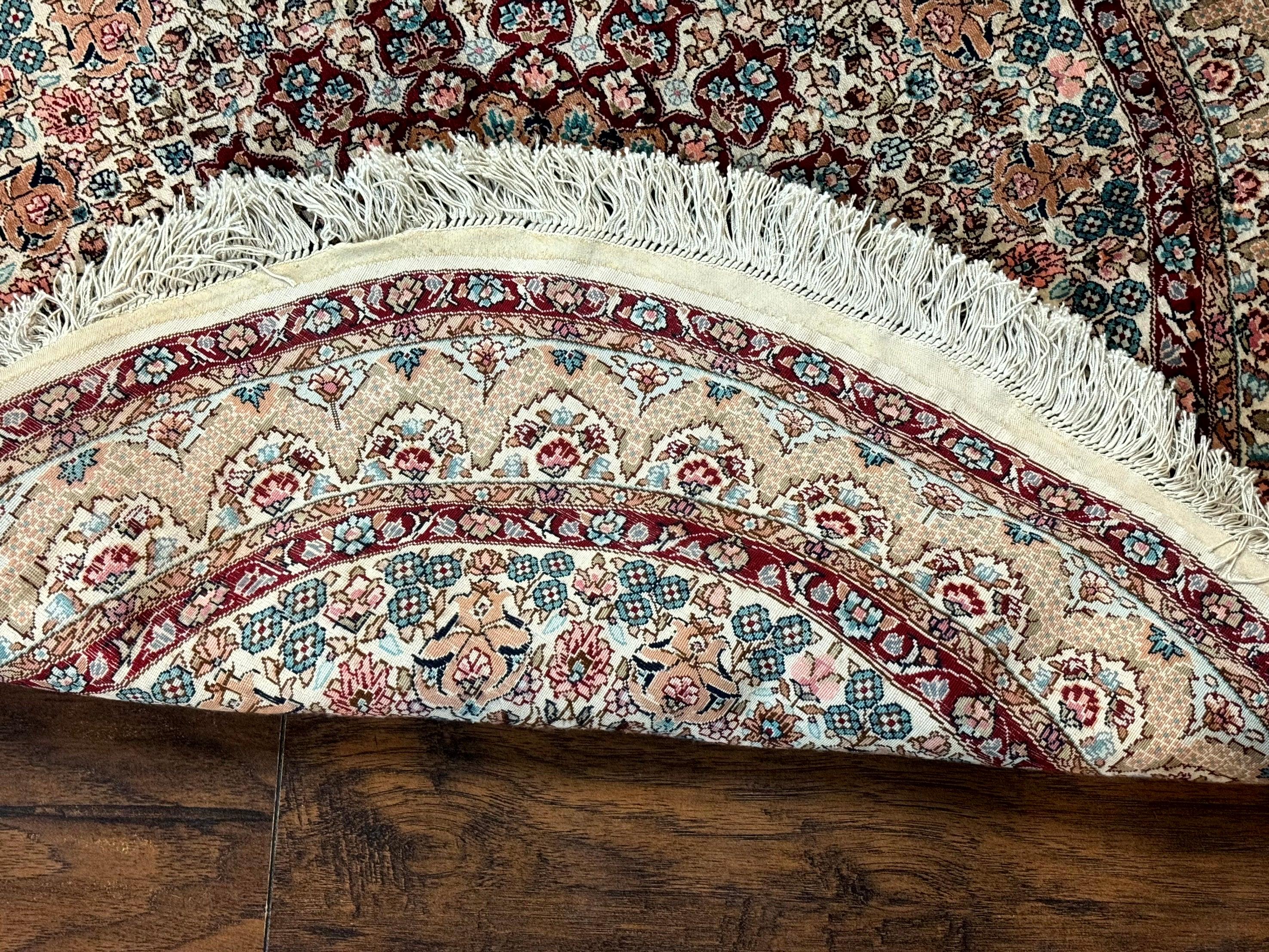 Round Silk Rug 3x3, Extremely Fine 580 KSPI, Sino Persian Round Handmade Carpet, Silk on Silk - Image 8