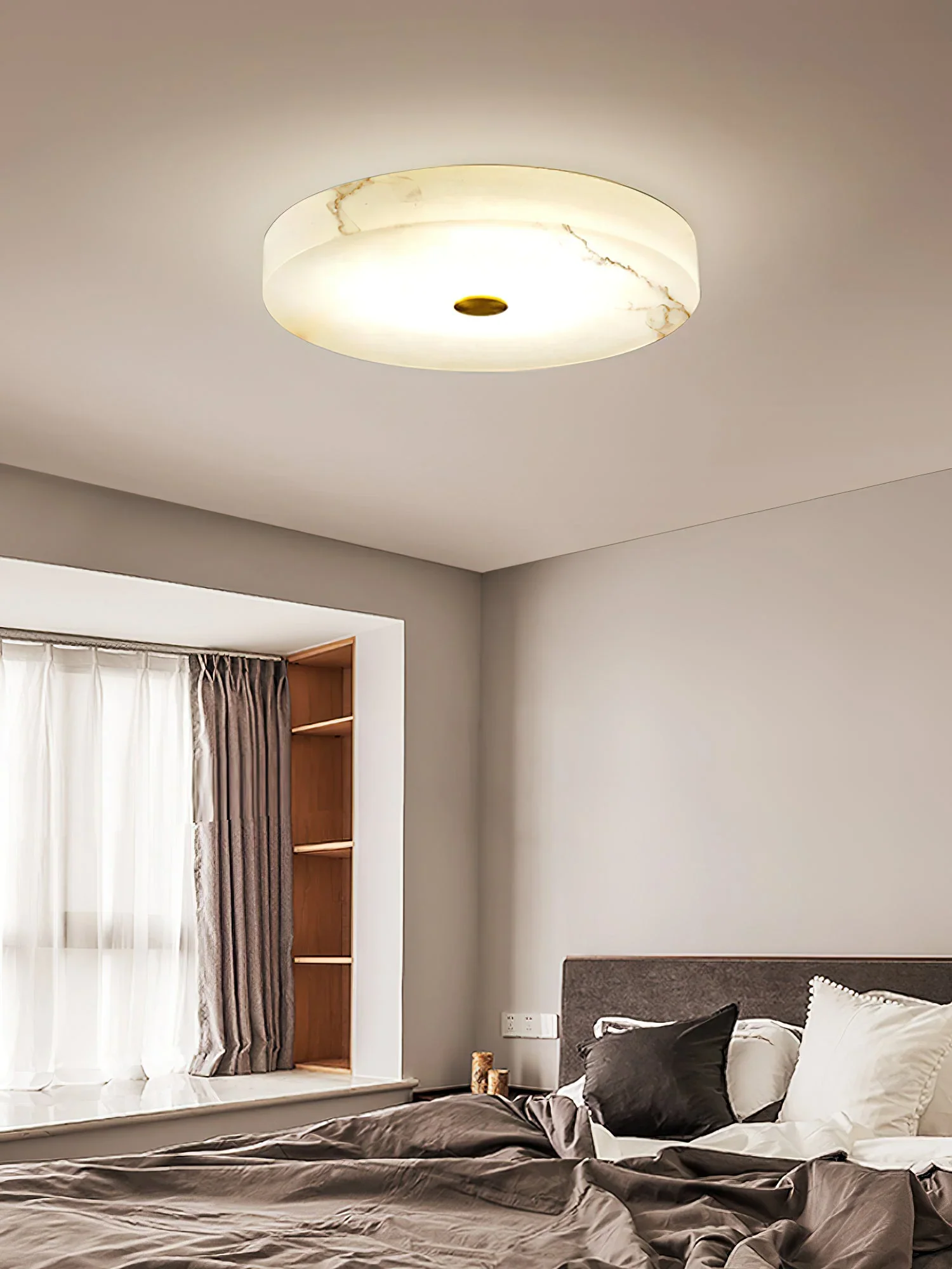 Round Sophie White Alabaster Ceiling Lamp - Image 10