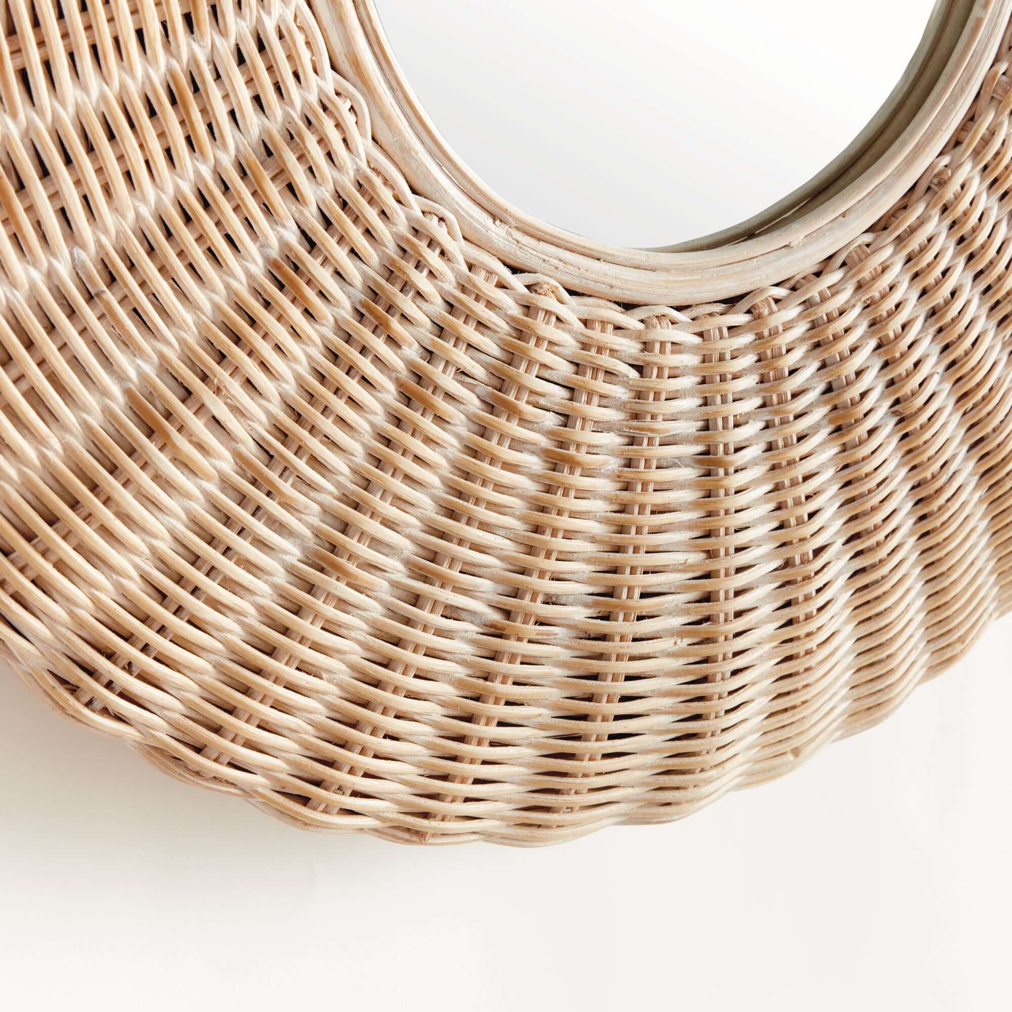 Round Woven Rattan Wall Mirror - Image 3