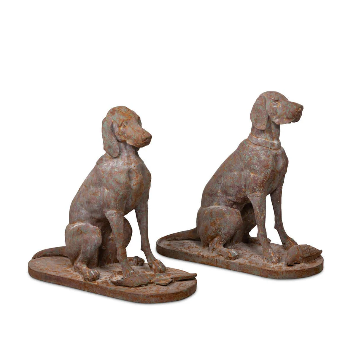 Rustic Cast Iron Hunting Dog Sculptures (Set of 2) - Image 3