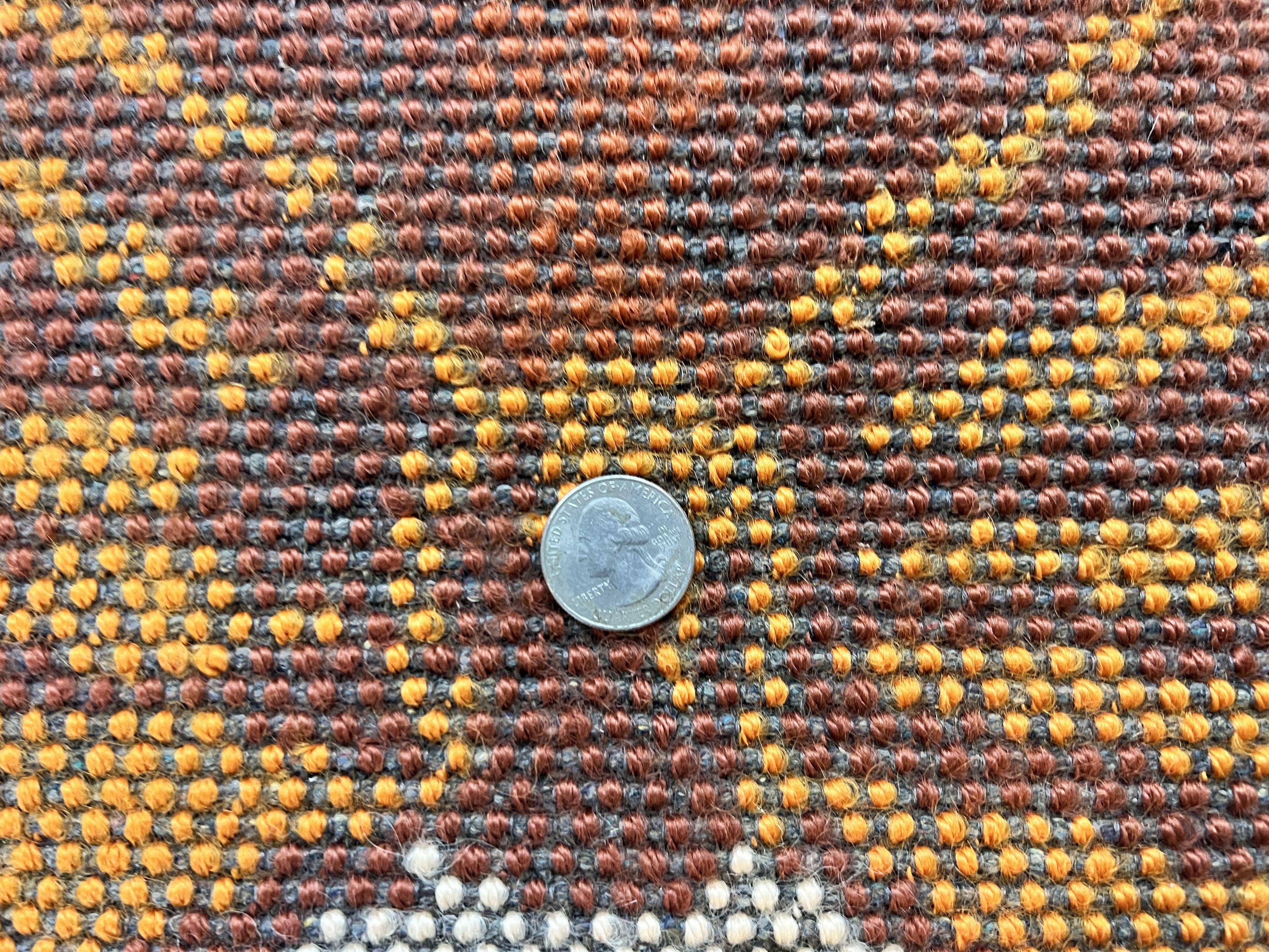 Rya Shag Rug 2x4, Rabbit in Top Hat, Wool, Orange, Vintage 1960s Danish Shag Rug - Image 10