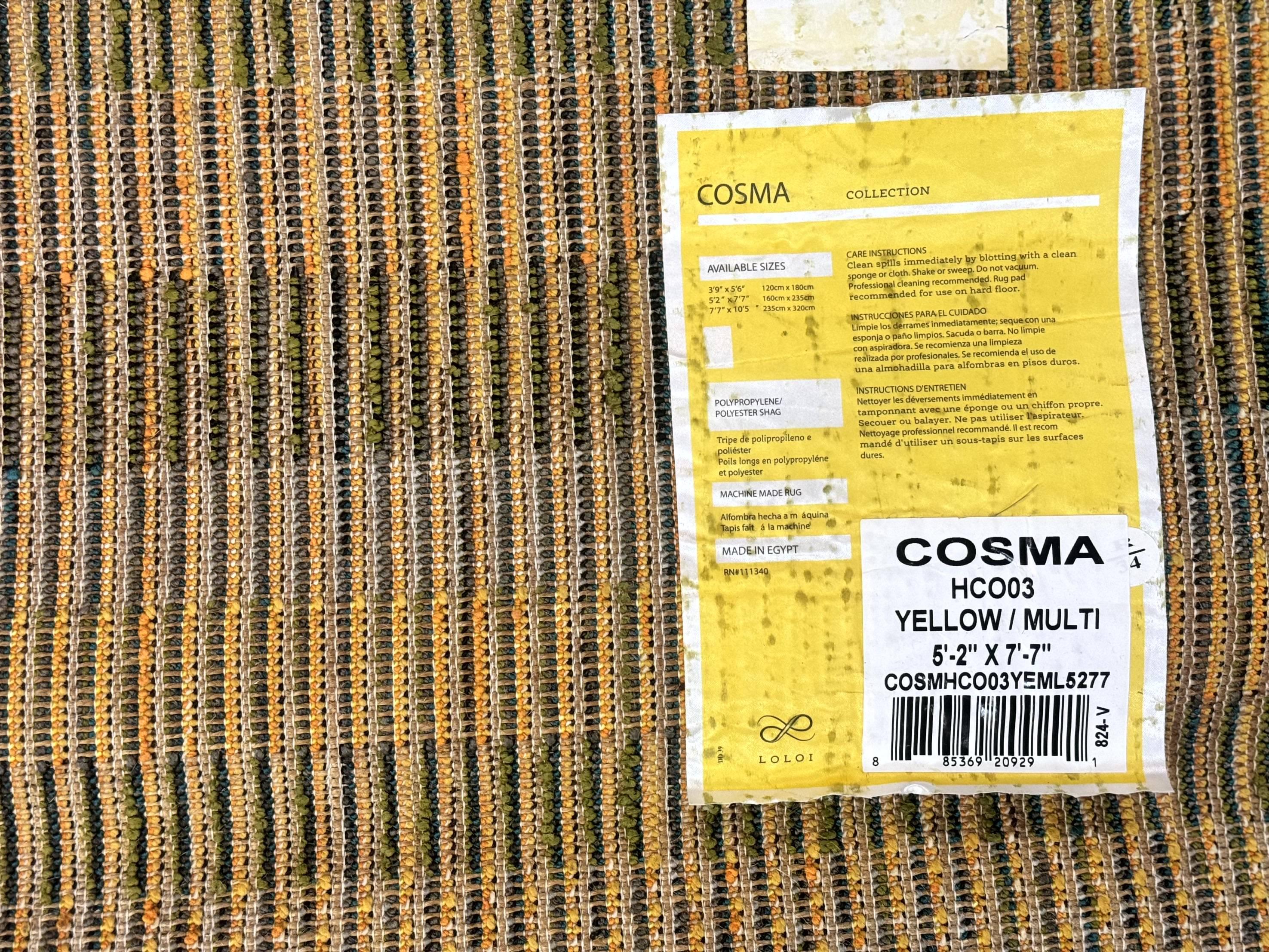 Shag Rug 5x8, Yellow Ivory Charcoal, Contemporary - Image 11