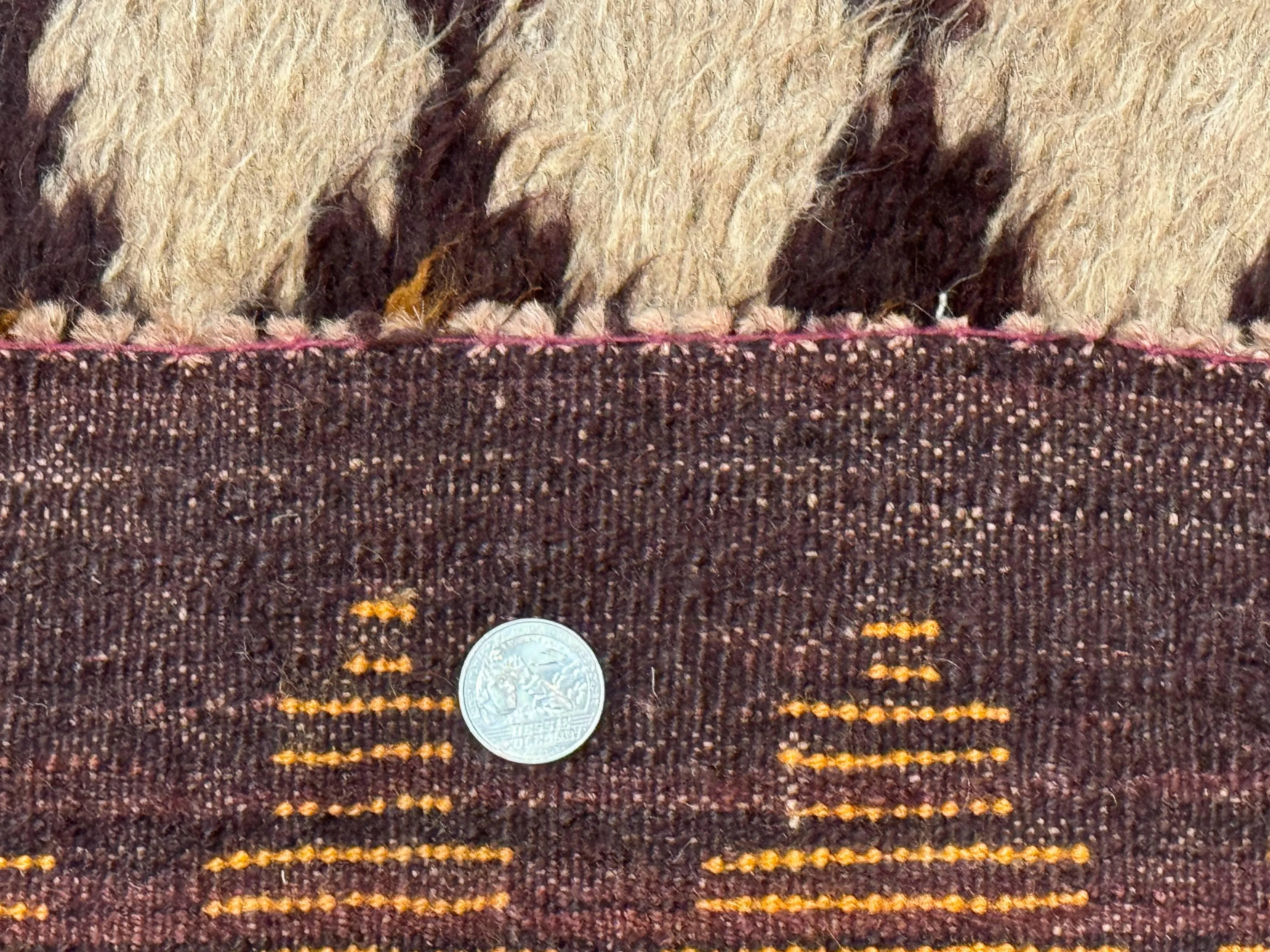 Shaggy Balouch Rug 3x4, Tribal Rug, Afghan Rug, Brown, Multicolor - Image 10
