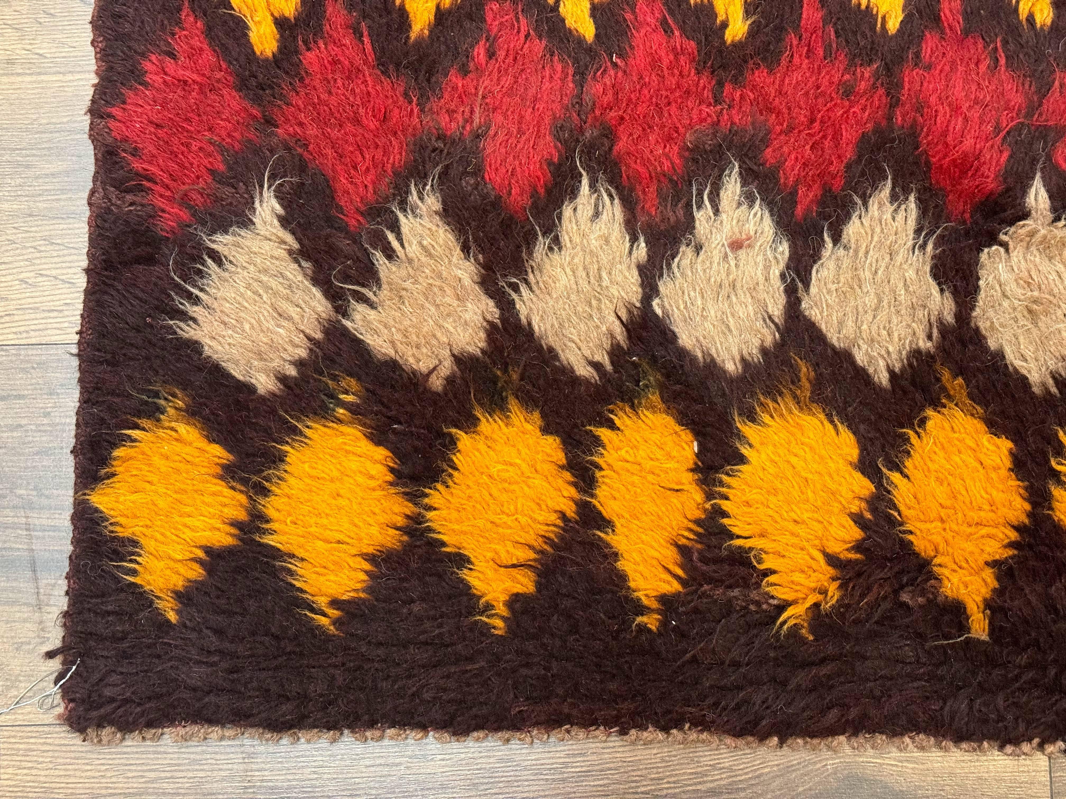 Shaggy Balouch Rug 3x4, Tribal Rug, Afghan Rug, Brown, Multicolor - Image 8
