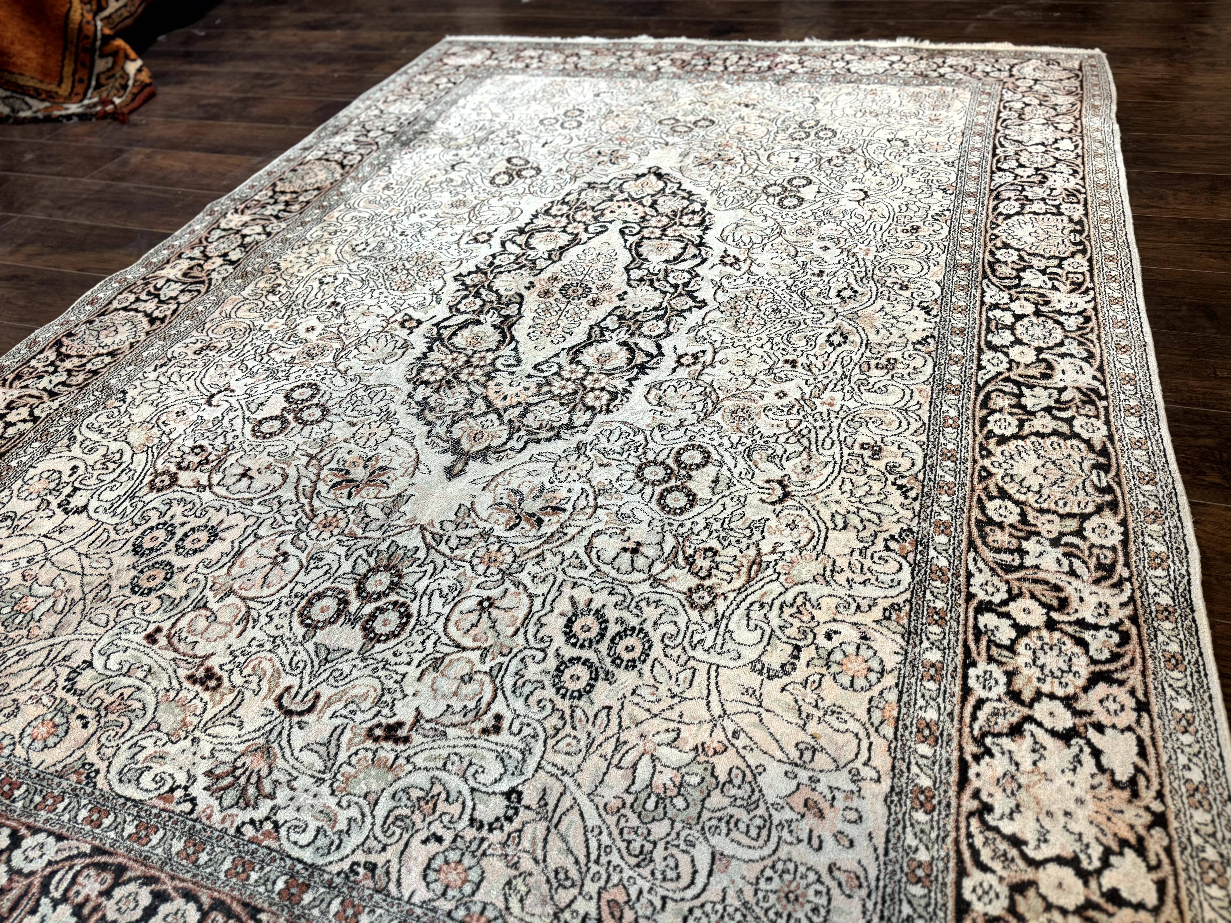 Silk Indian Kashmiri Rug 6x9 - Image 12