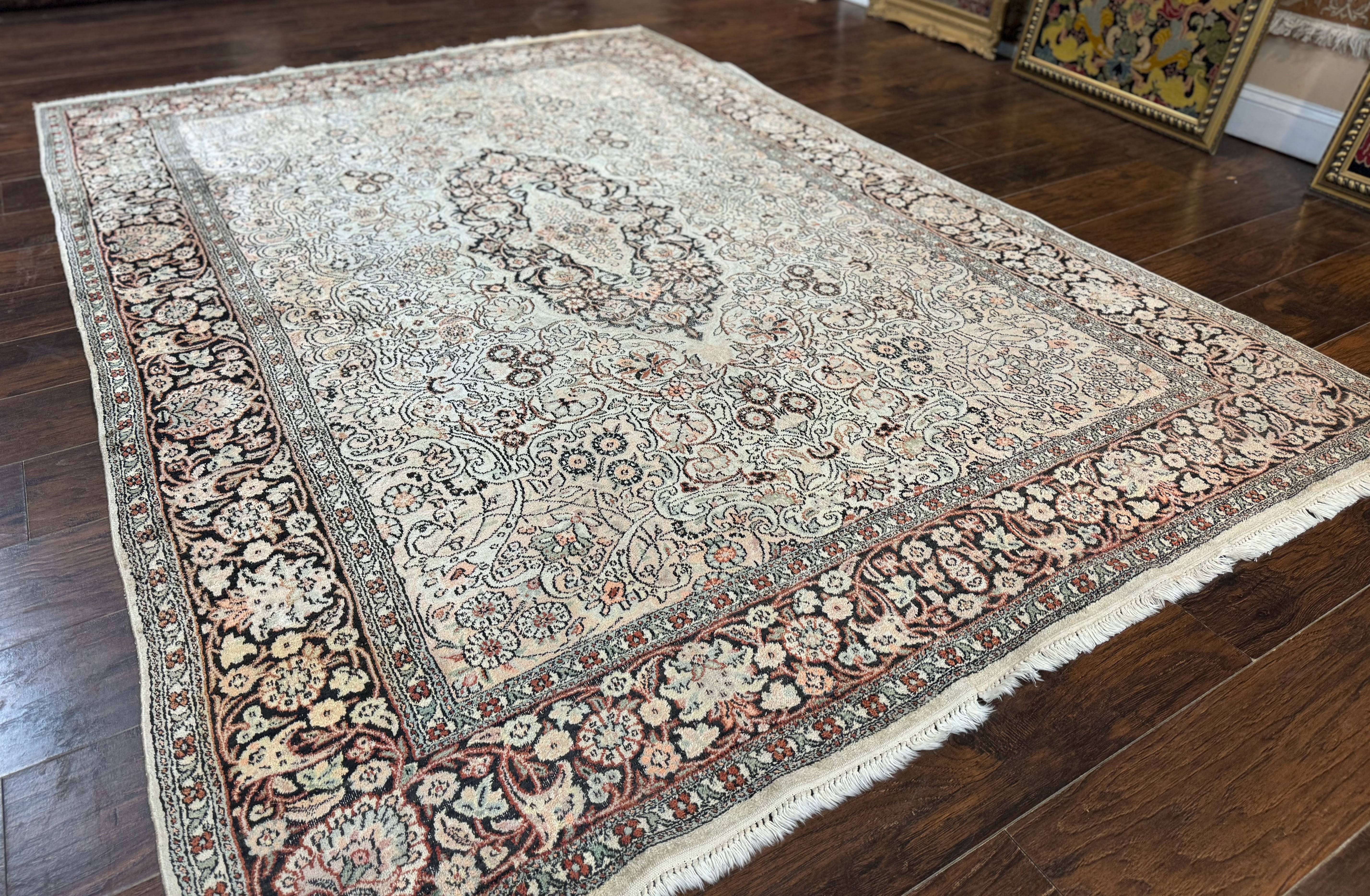 Silk Indian Kashmiri Rug 6x9 - Image 13