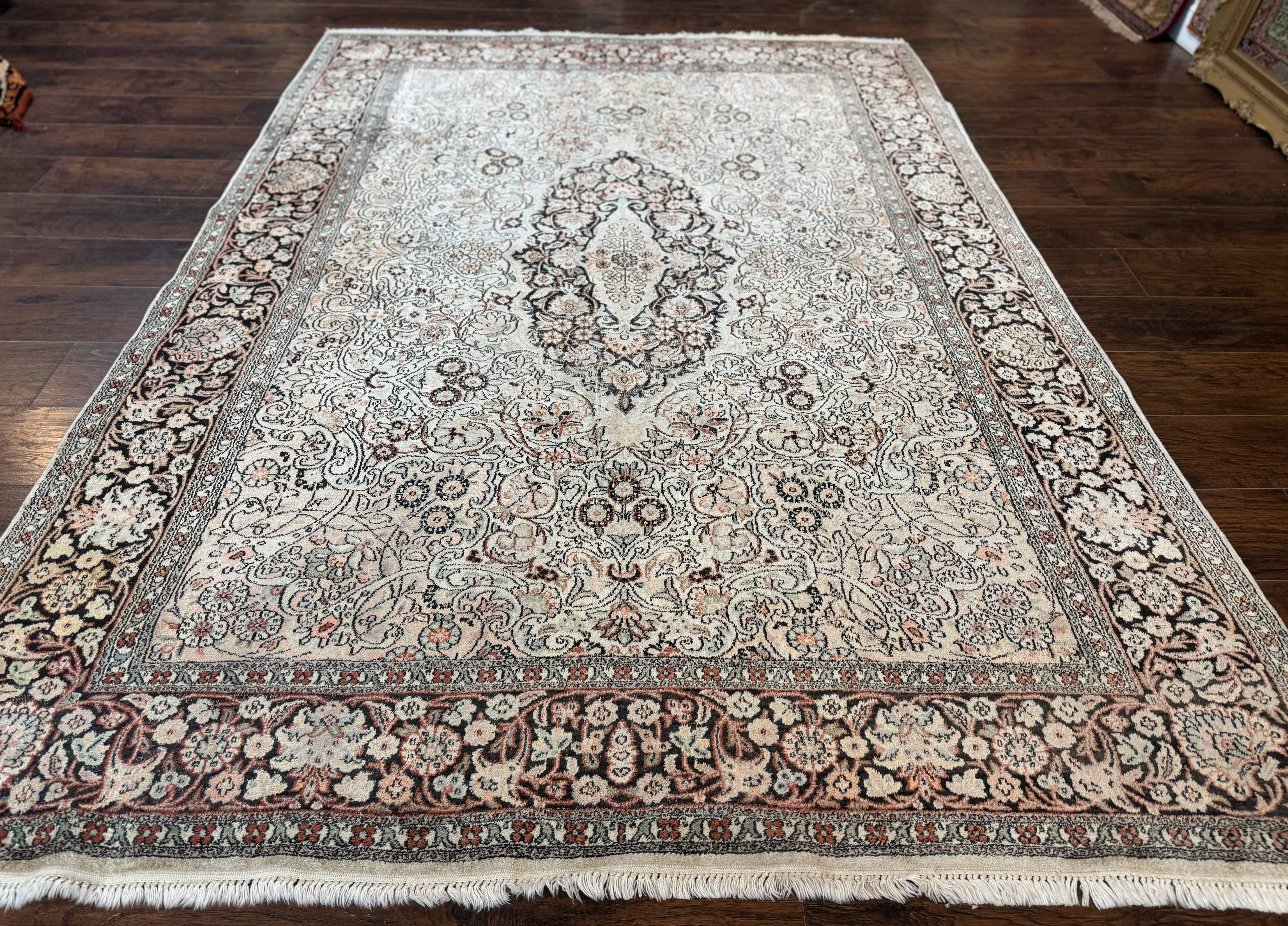 Silk Indian Kashmiri Rug 6x9 - Image 2