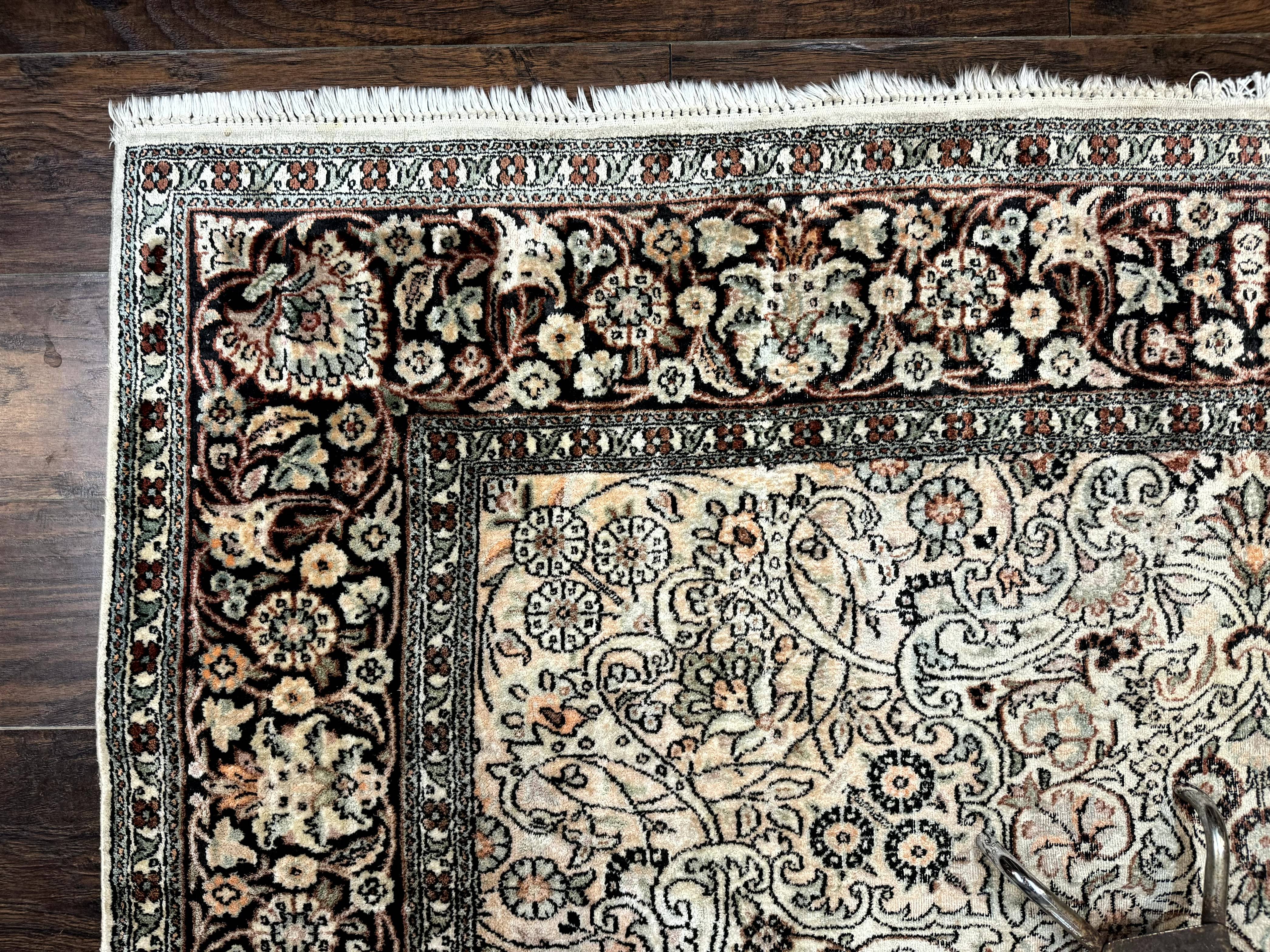 Silk Indian Kashmiri Rug 6x9 - Image 6