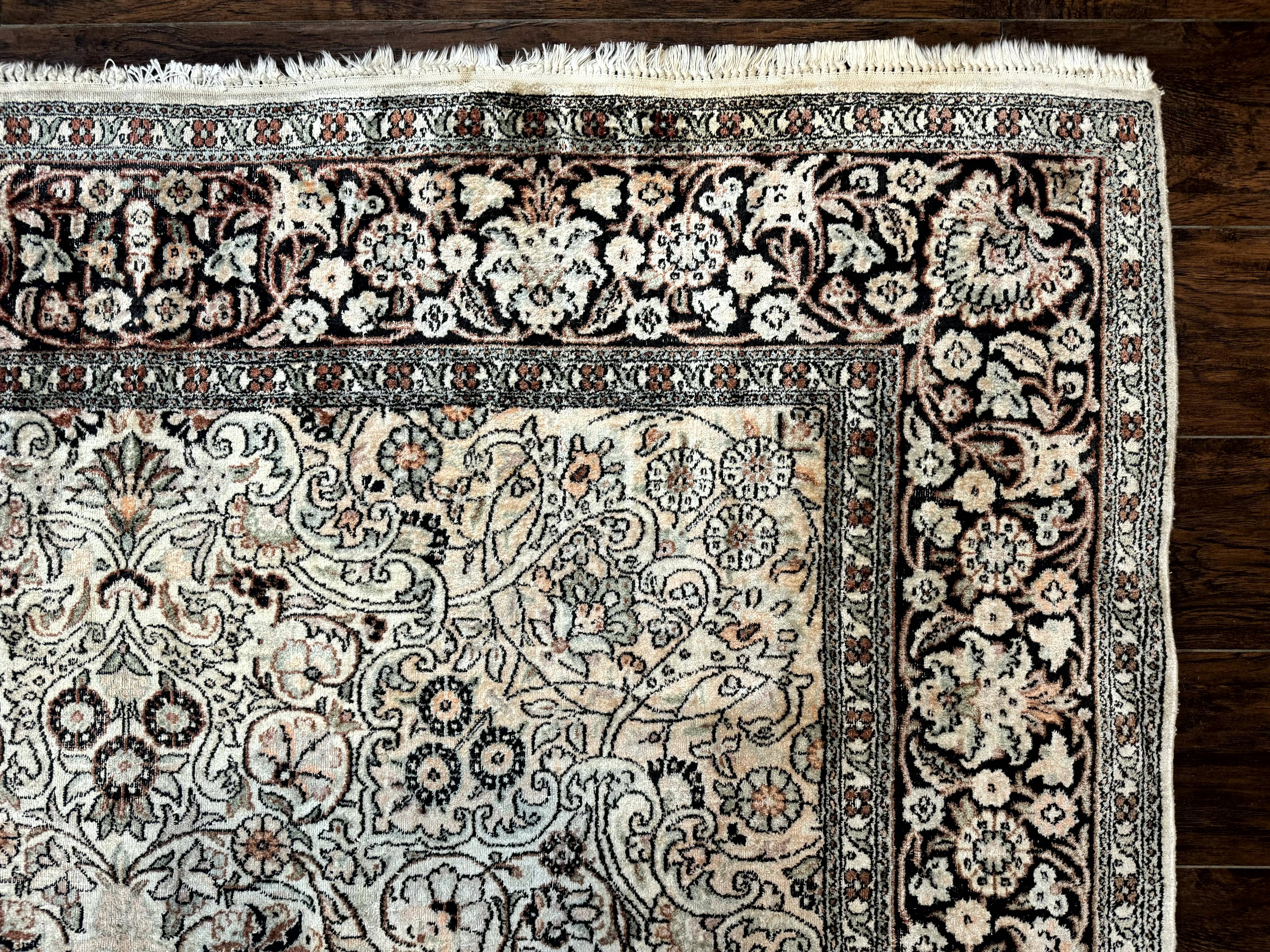 Silk Indian Kashmiri Rug 6x9 - Image 7