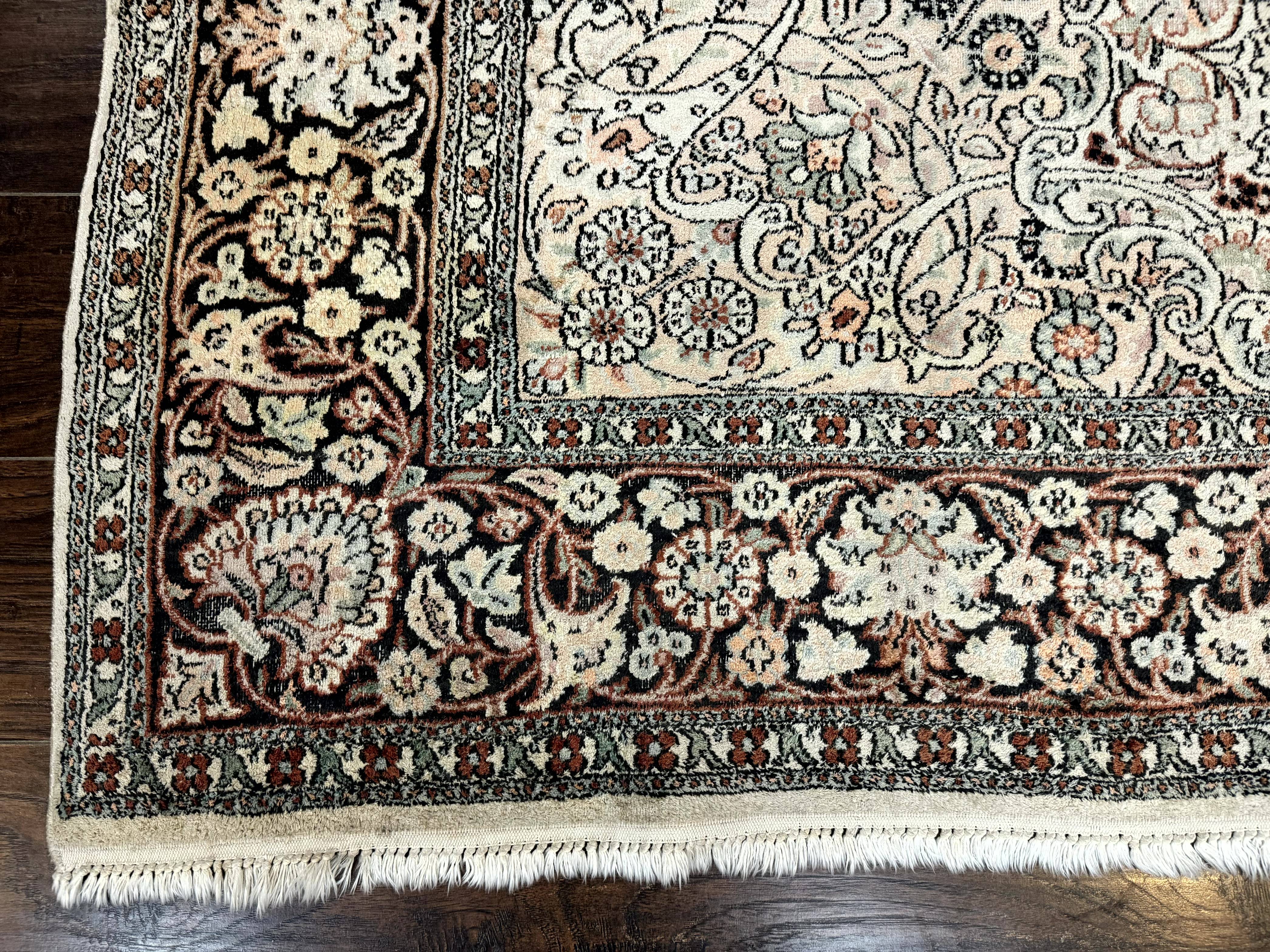 Silk Indian Kashmiri Rug 6x9 - Image 8