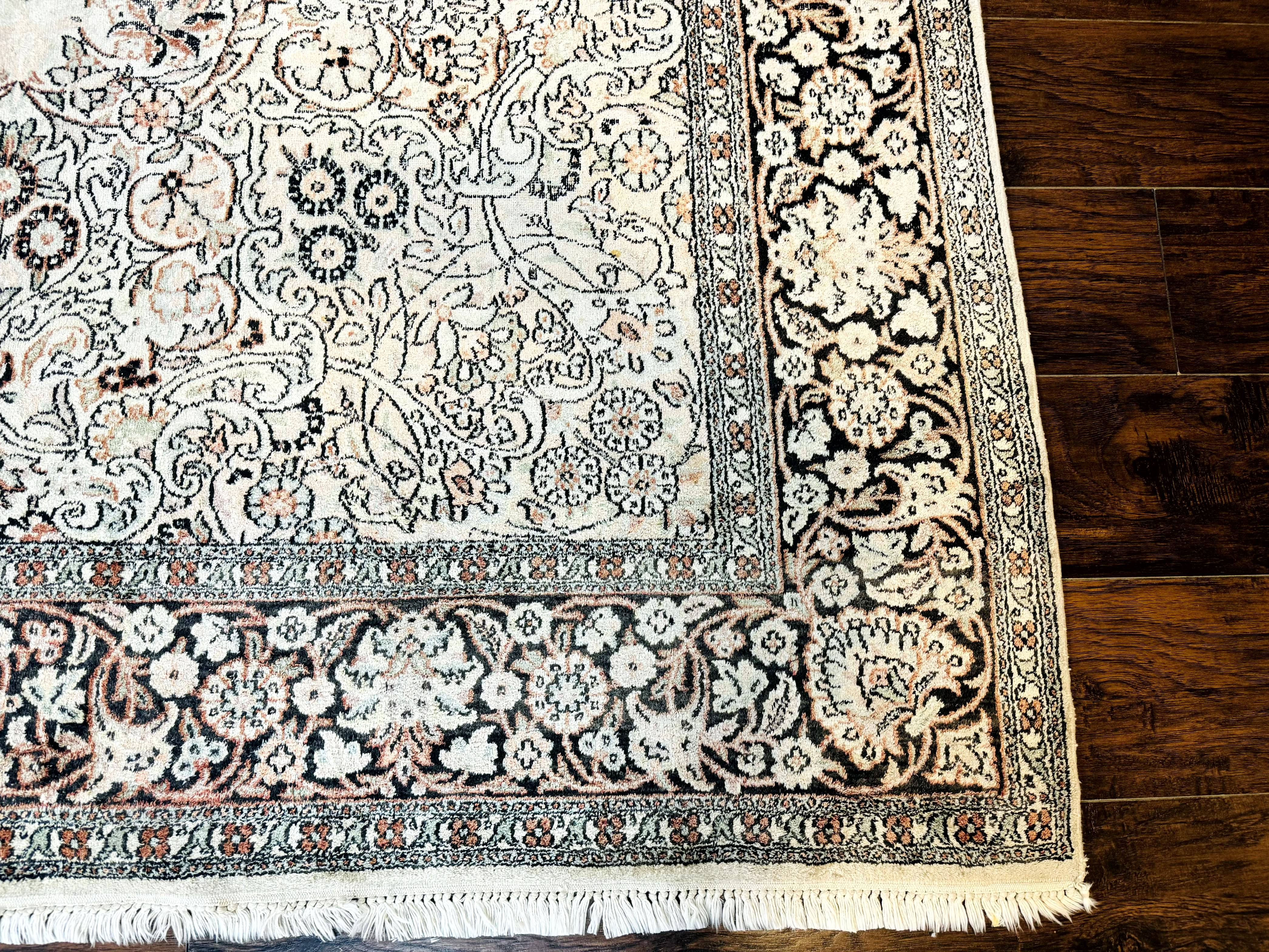Silk Indian Kashmiri Rug 6x9 - Image 9