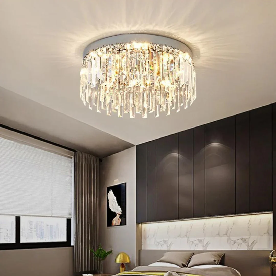 Silver Round Crystal Ceiling Lamp - Image 10