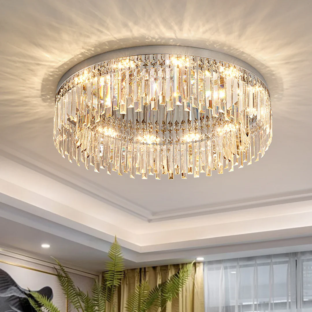 Silver Round Crystal Ceiling Lamp - Image 13