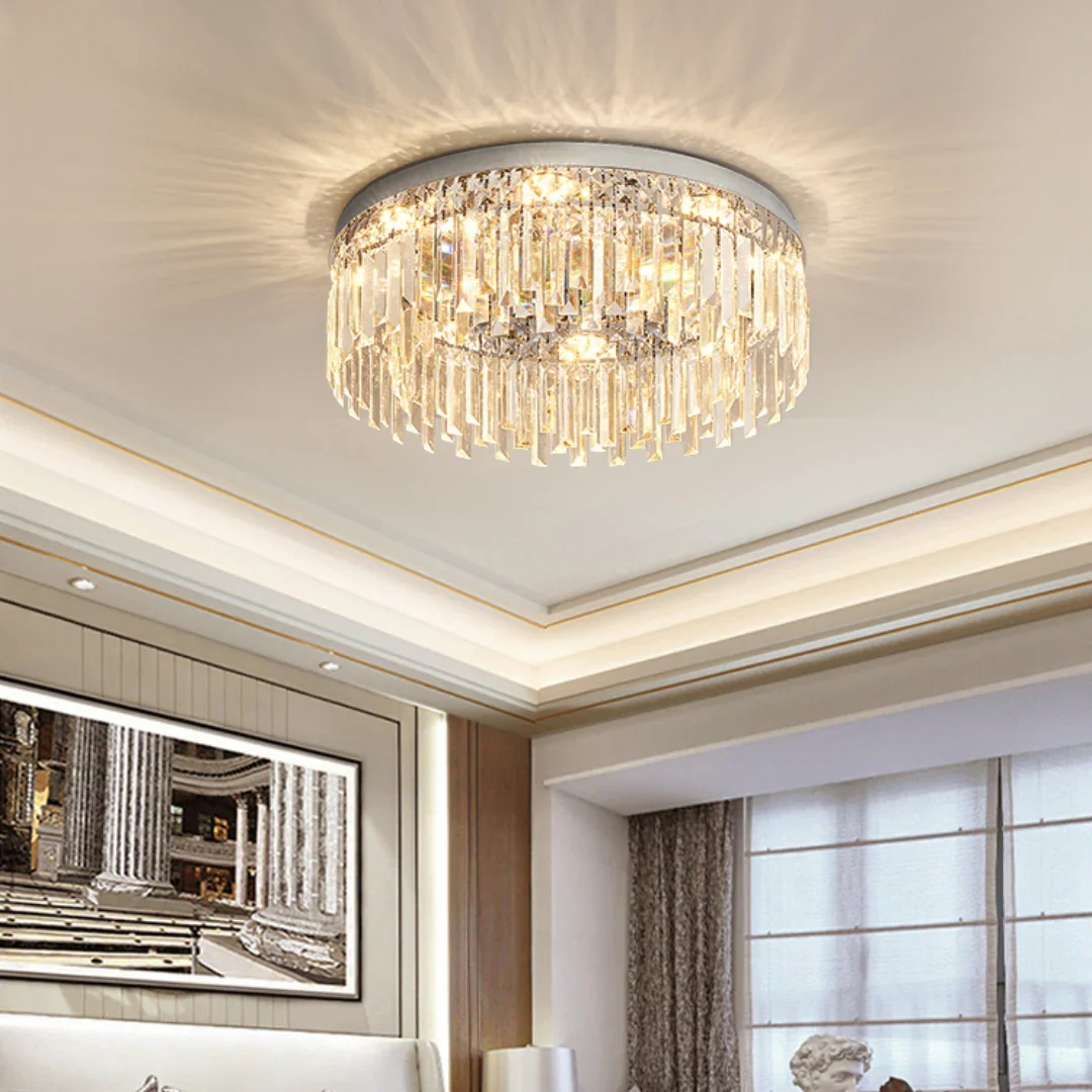 Silver Round Crystal Ceiling Lamp - Image 14