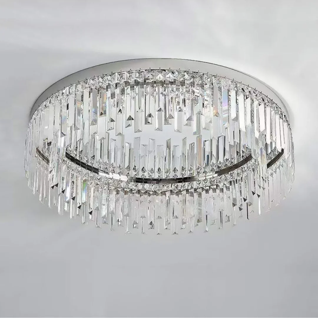 Silver Round Crystal Ceiling Lamp - Image 20