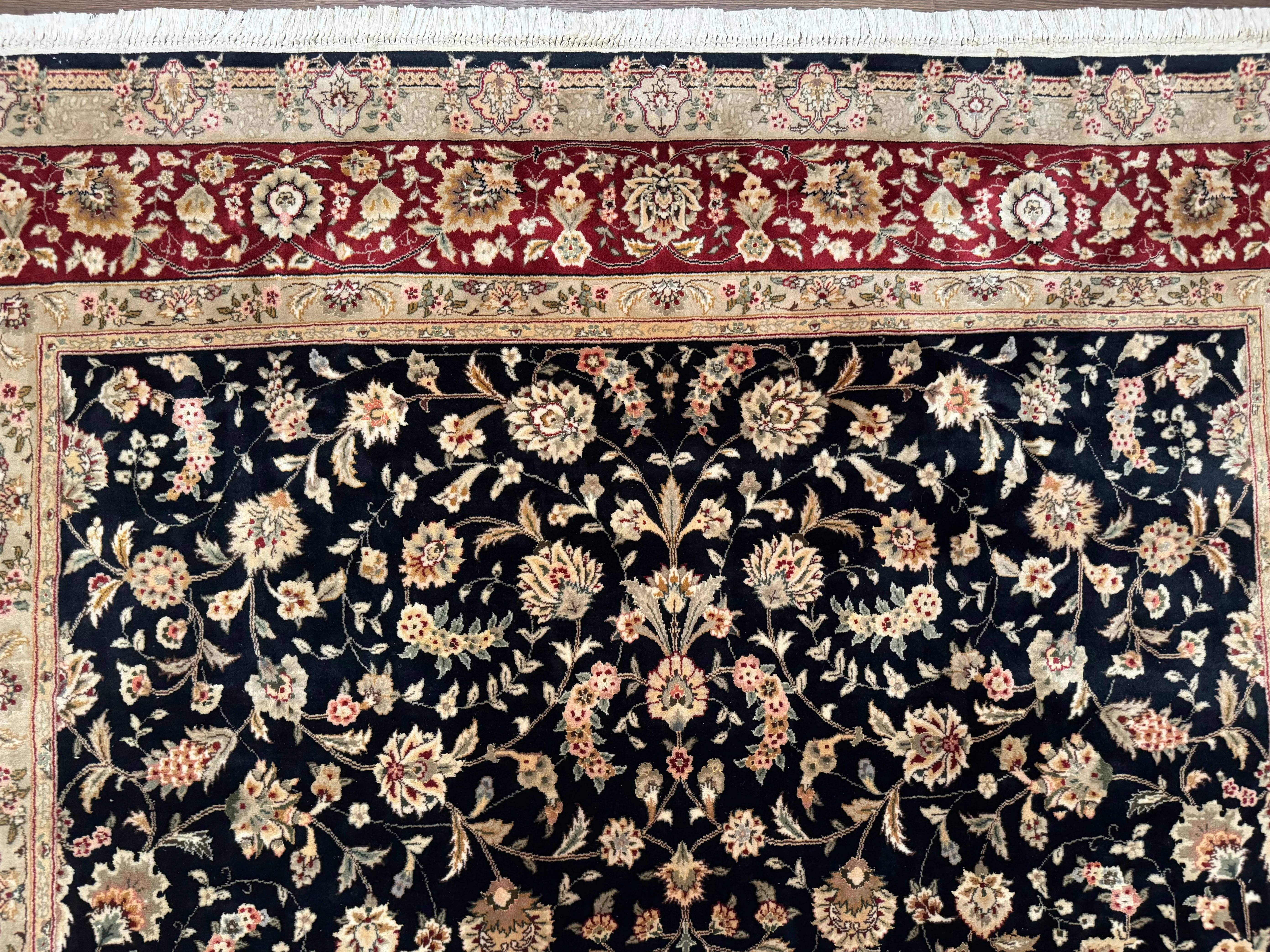 Sino Persian Rug 8x10, Black and Red, Floral Allover - Image 3