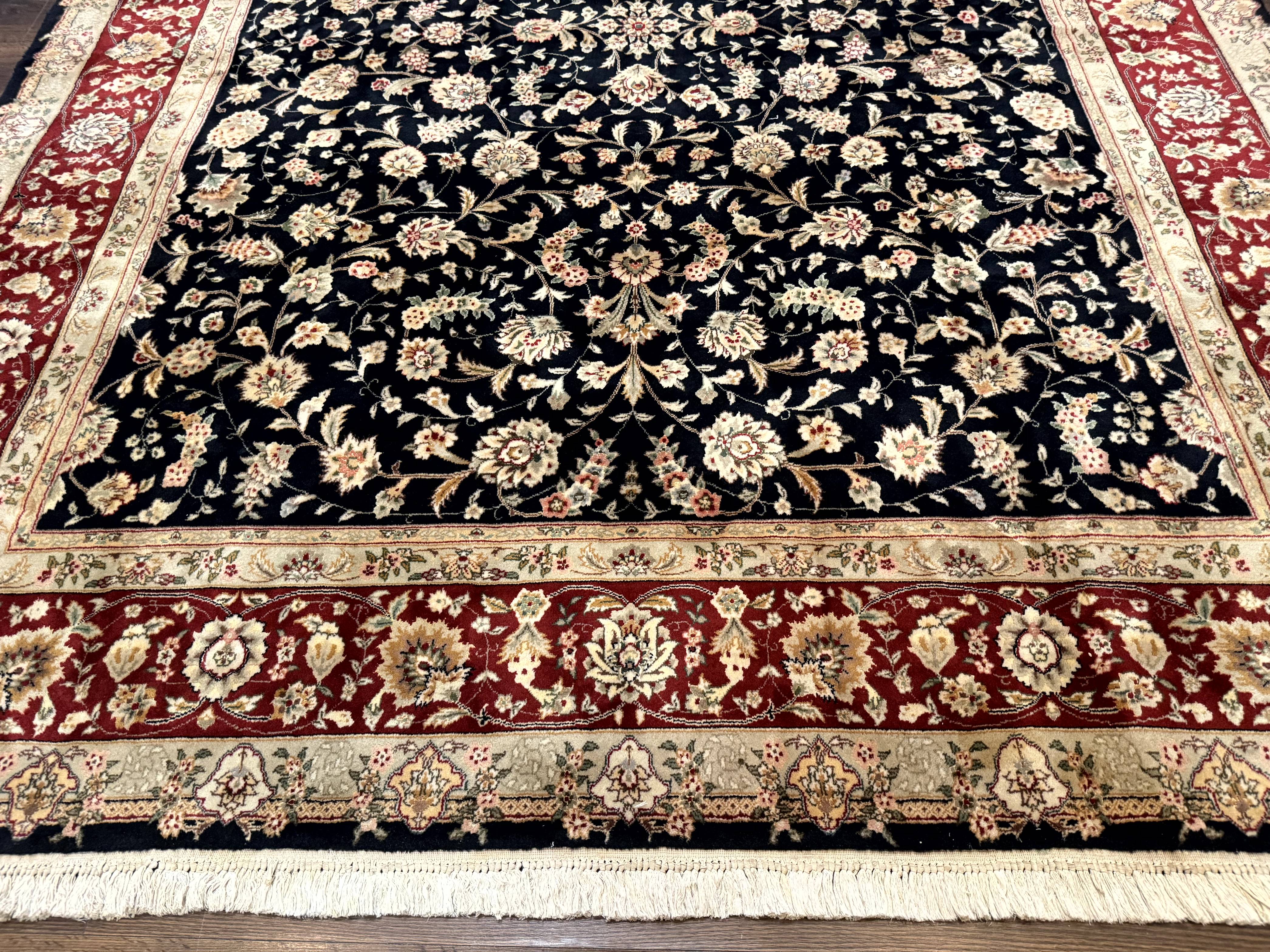 Sino Persian Rug 8x10, Black and Red, Floral Allover - Image 5