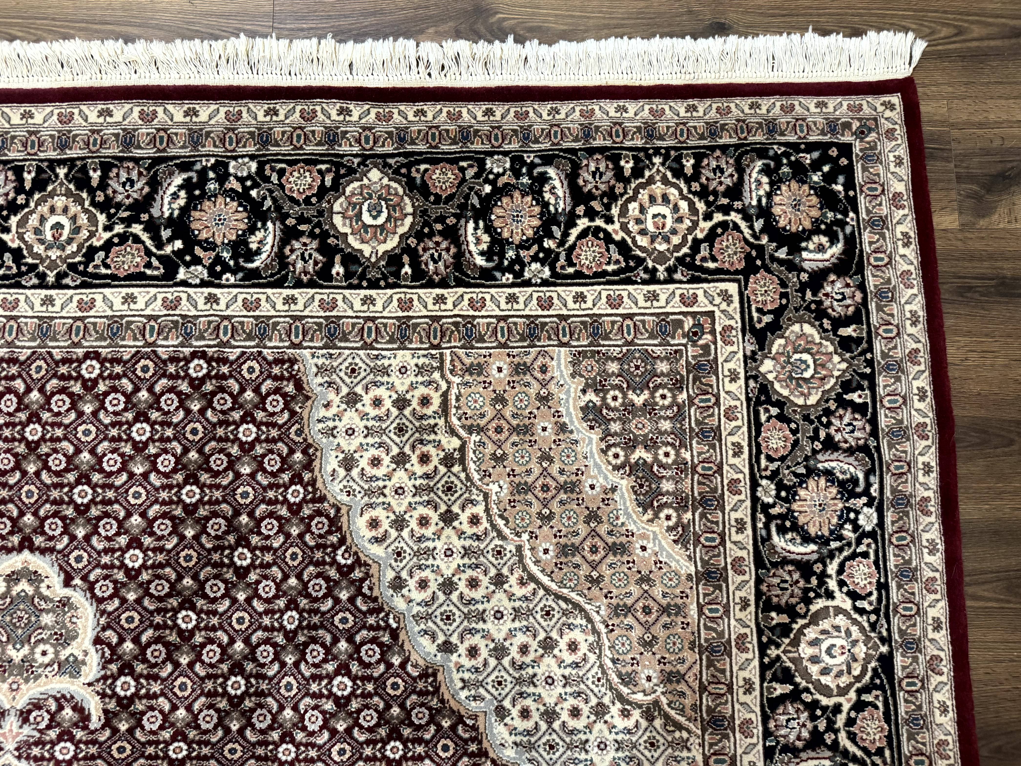 Sino Persian Rug 8x10, Herati, Elegant Oriental Carpet, Dark Maroon - Image 7