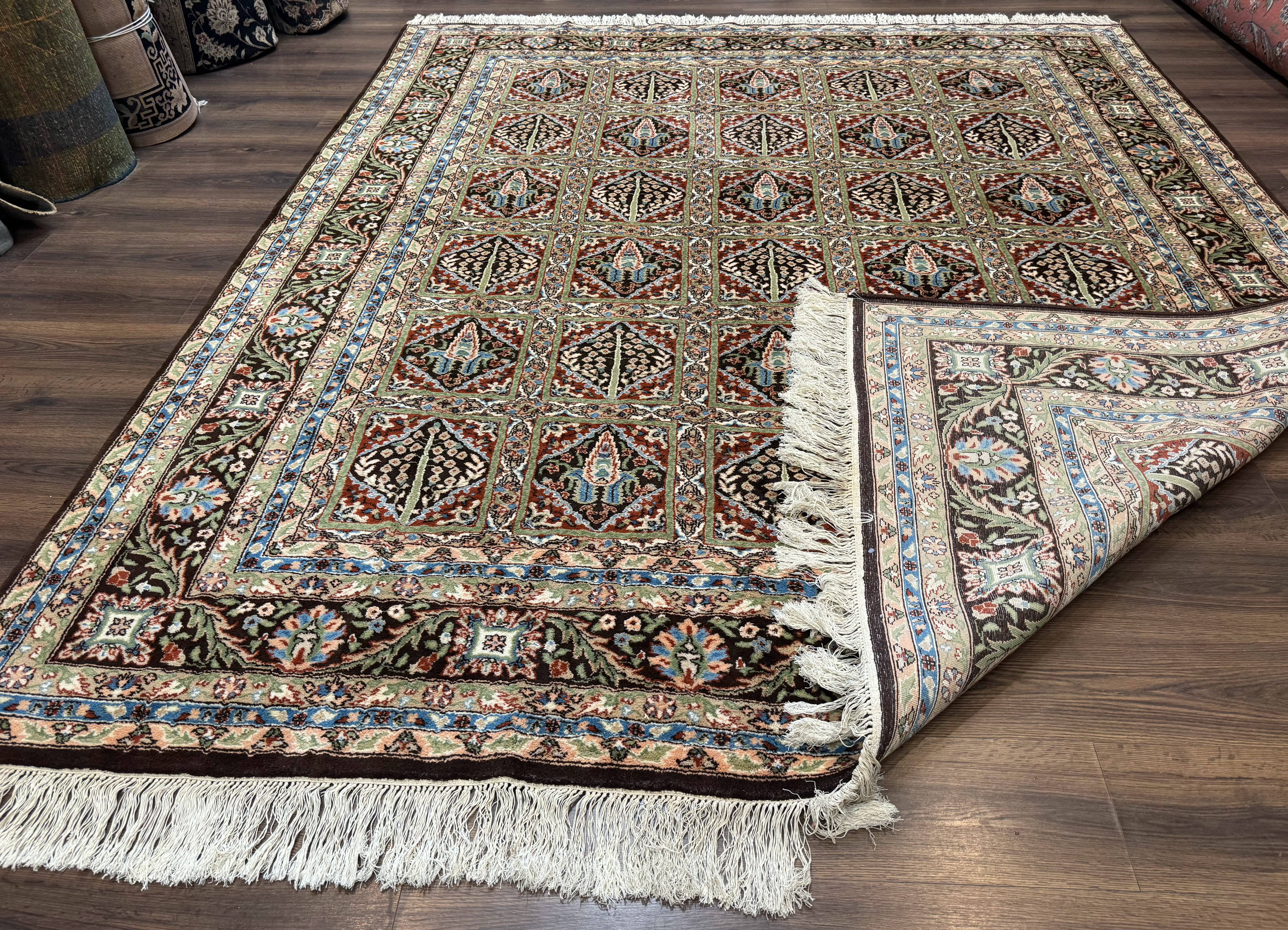 Sino Persian Rug 8x10, Panel Design, Brown, Multicolor, Wool, Cedar Trees - Image 11
