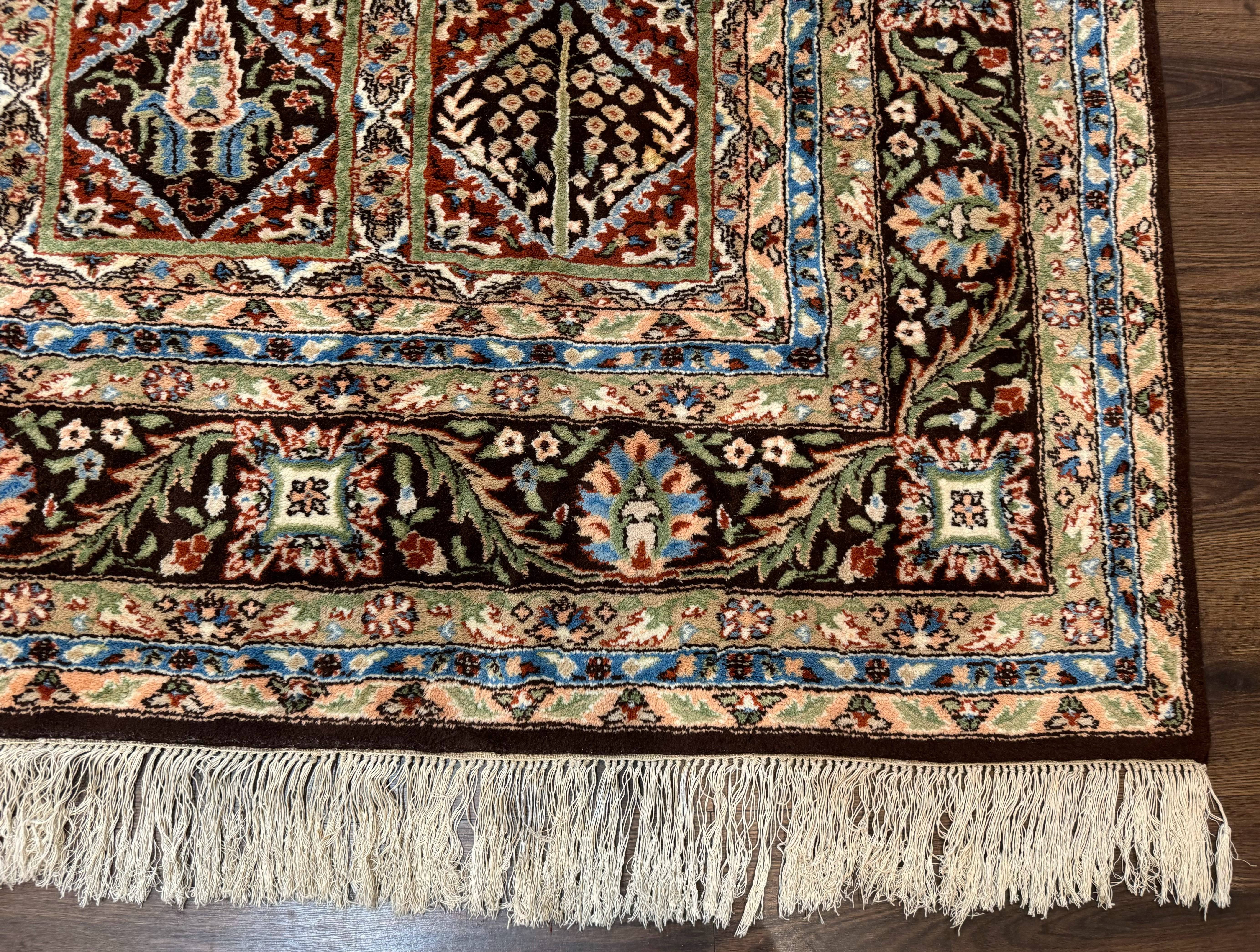 Sino Persian Rug 8x10, Panel Design, Brown, Multicolor, Wool, Cedar Trees - Image 9