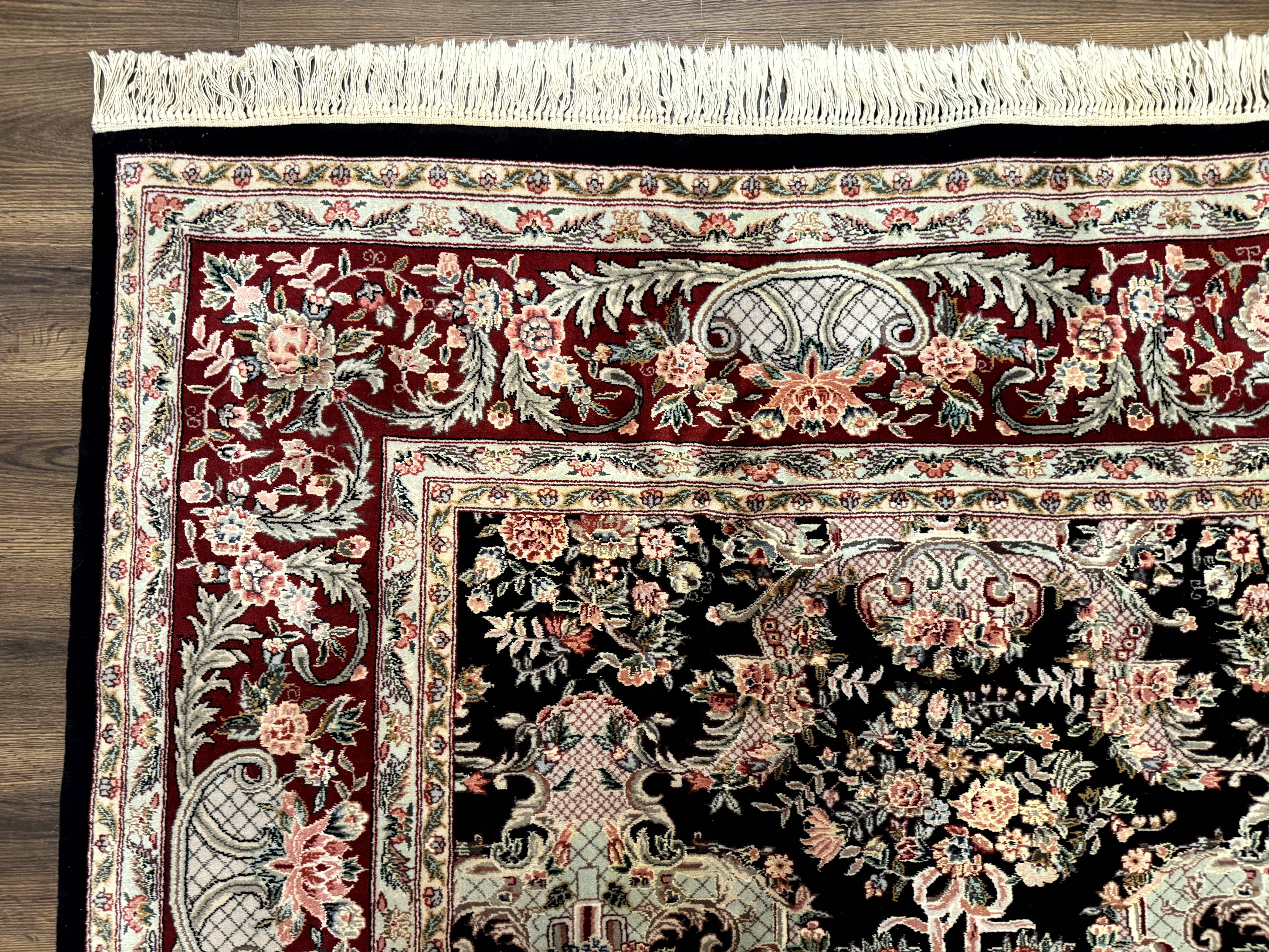 Sino Persian Rug 9x12, Black, Floral Bouquets - Image 6