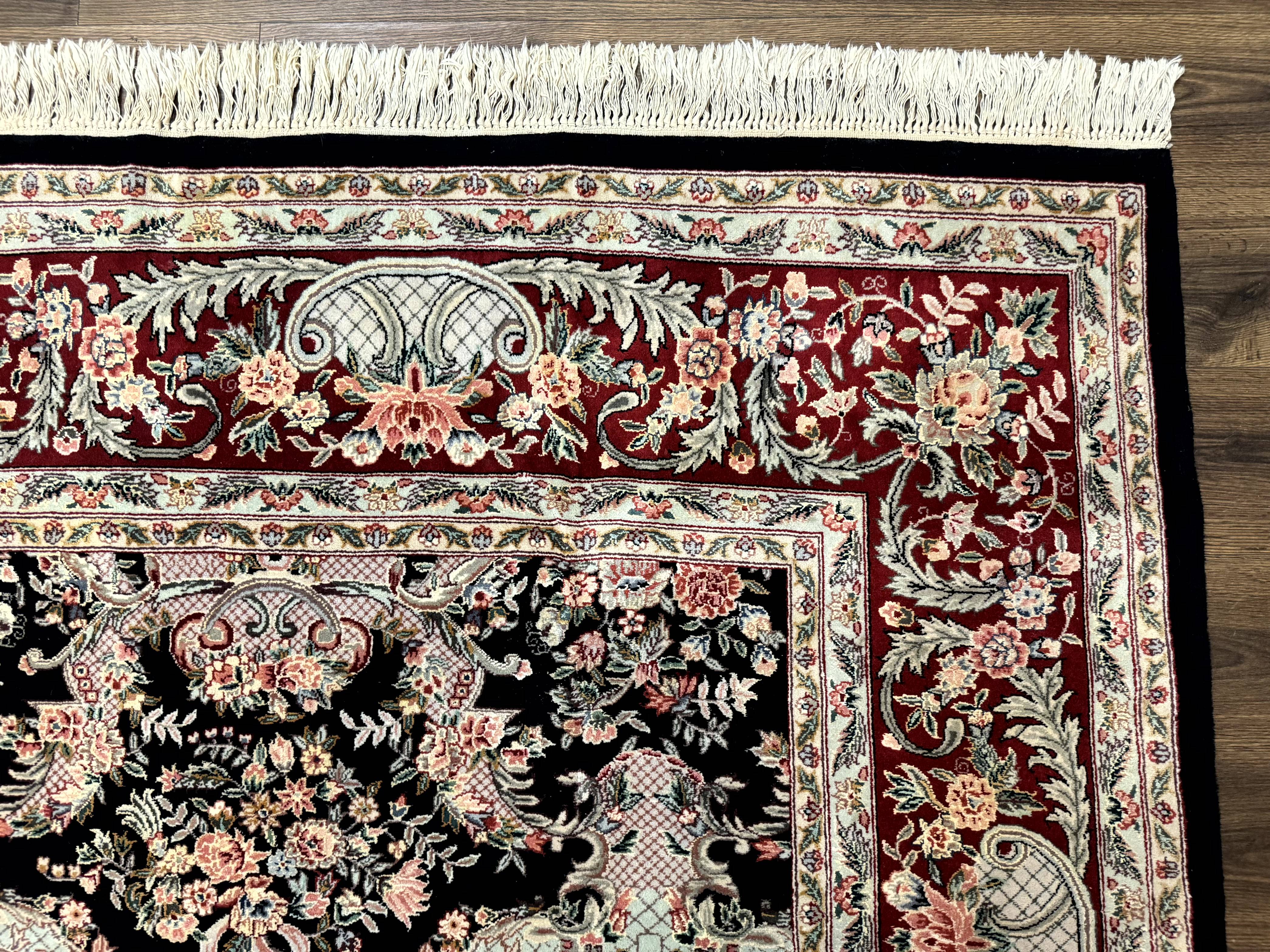 Sino Persian Rug 9x12, Black, Floral Bouquets - Image 7
