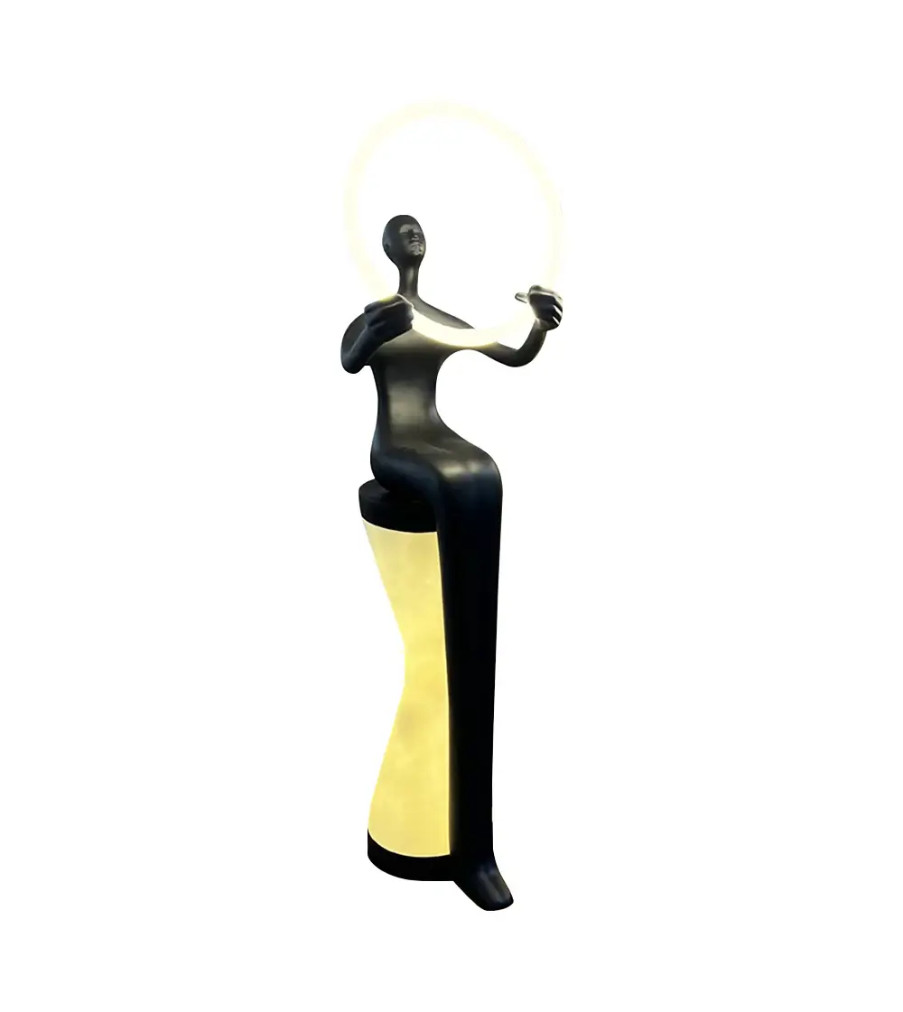 Sitting Man Statue Floor Lamp - Image 11