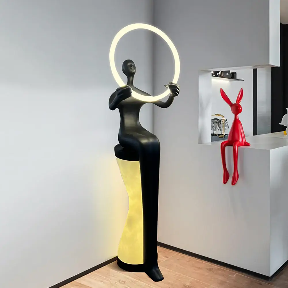 Sitting Man Statue Floor Lamp - Image 3