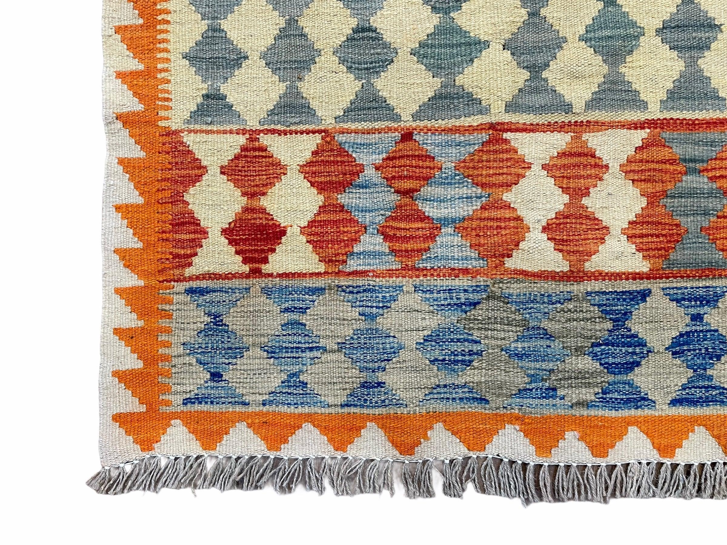Small Chobi Kilim Rug 3x4 Colorful Diamond Kilim Small Turkish Multicolor Kilim with Diamond Pattern Wool Flatweave Nice - Image 11
