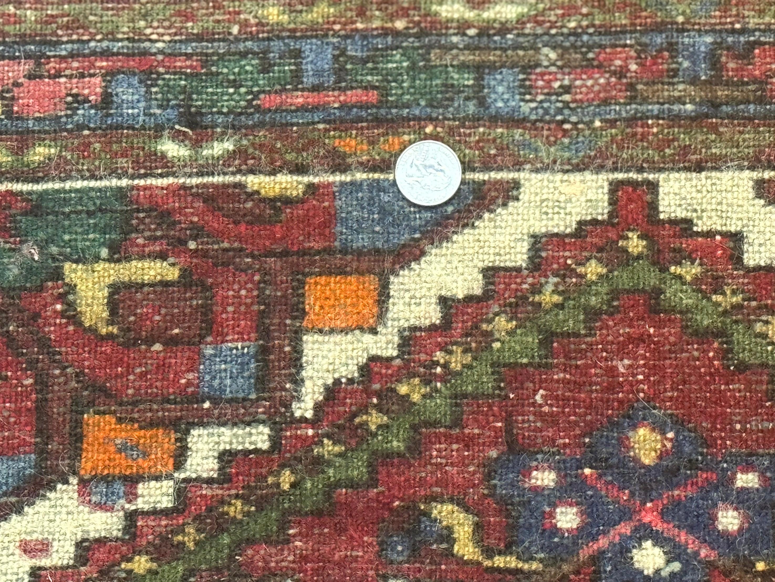 Small Red Persian Tribal Rug 2.6 x 4, Wool Rug, Persian Hamadan Rug - Image 10