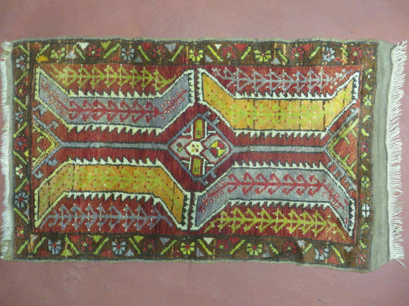 Small Turkish Yastik Rug 1.9 x 2.10, Antique Handmade Oushak Carpet - Image 2