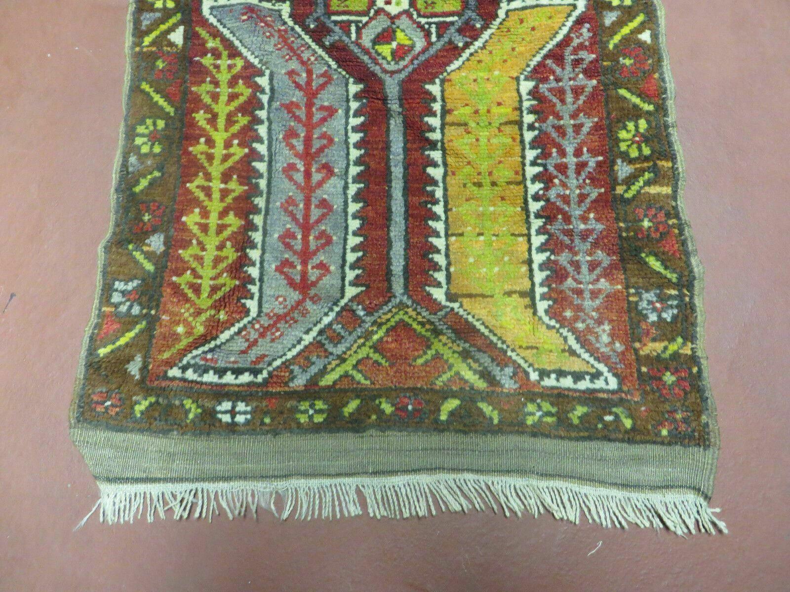 Small Turkish Yastik Rug 1.9 x 2.10, Antique Handmade Oushak Carpet - Image 5