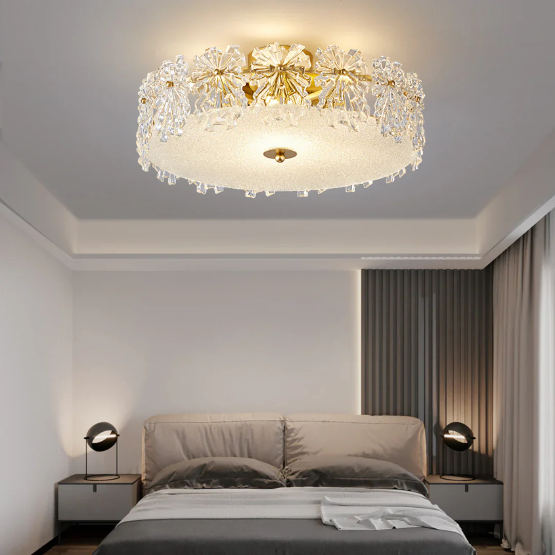 Snowflake Round Glass Ceiling Lamp - Image 10