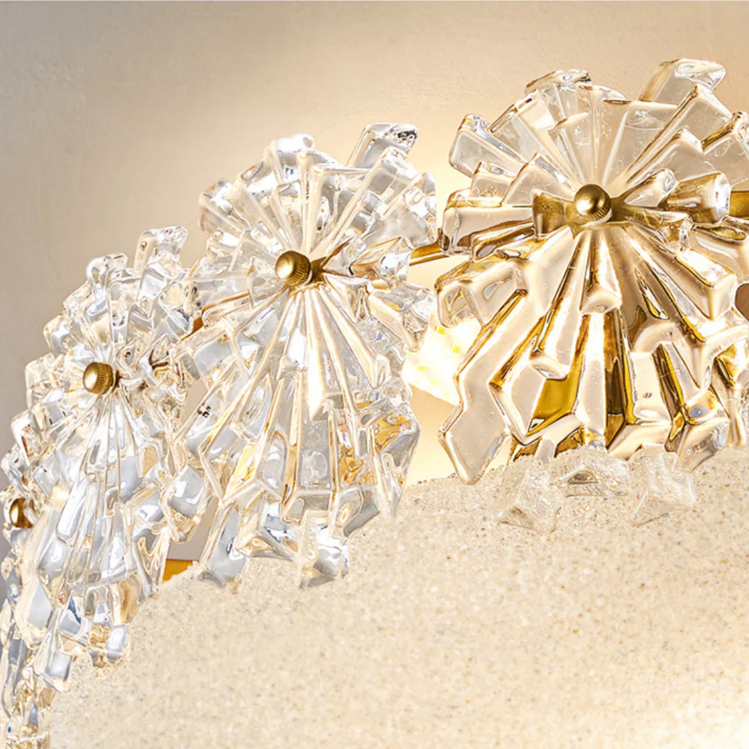 Snowflake Round Glass Ceiling Lamp - Image 12