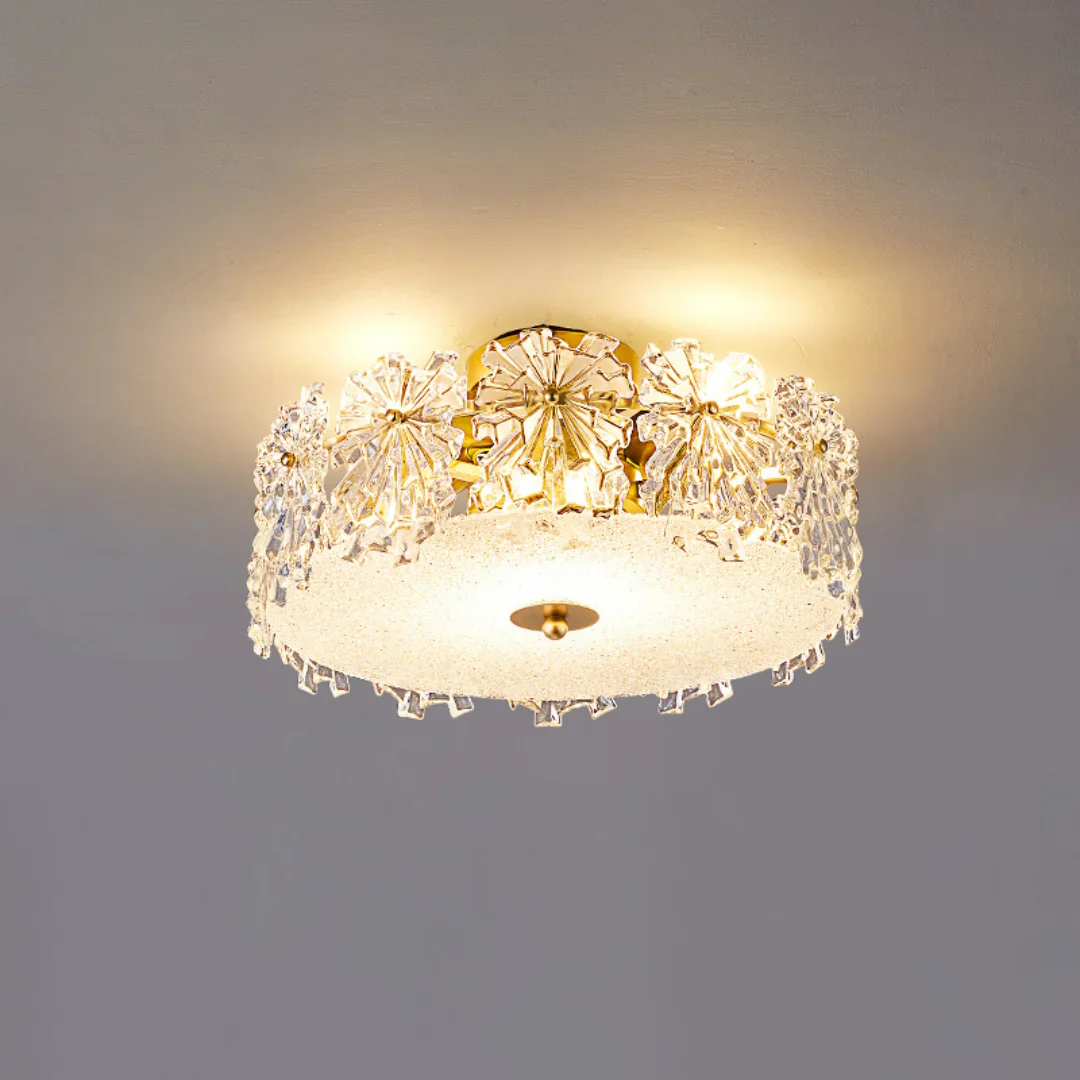 Snowflake Round Glass Ceiling Lamp - Image 14