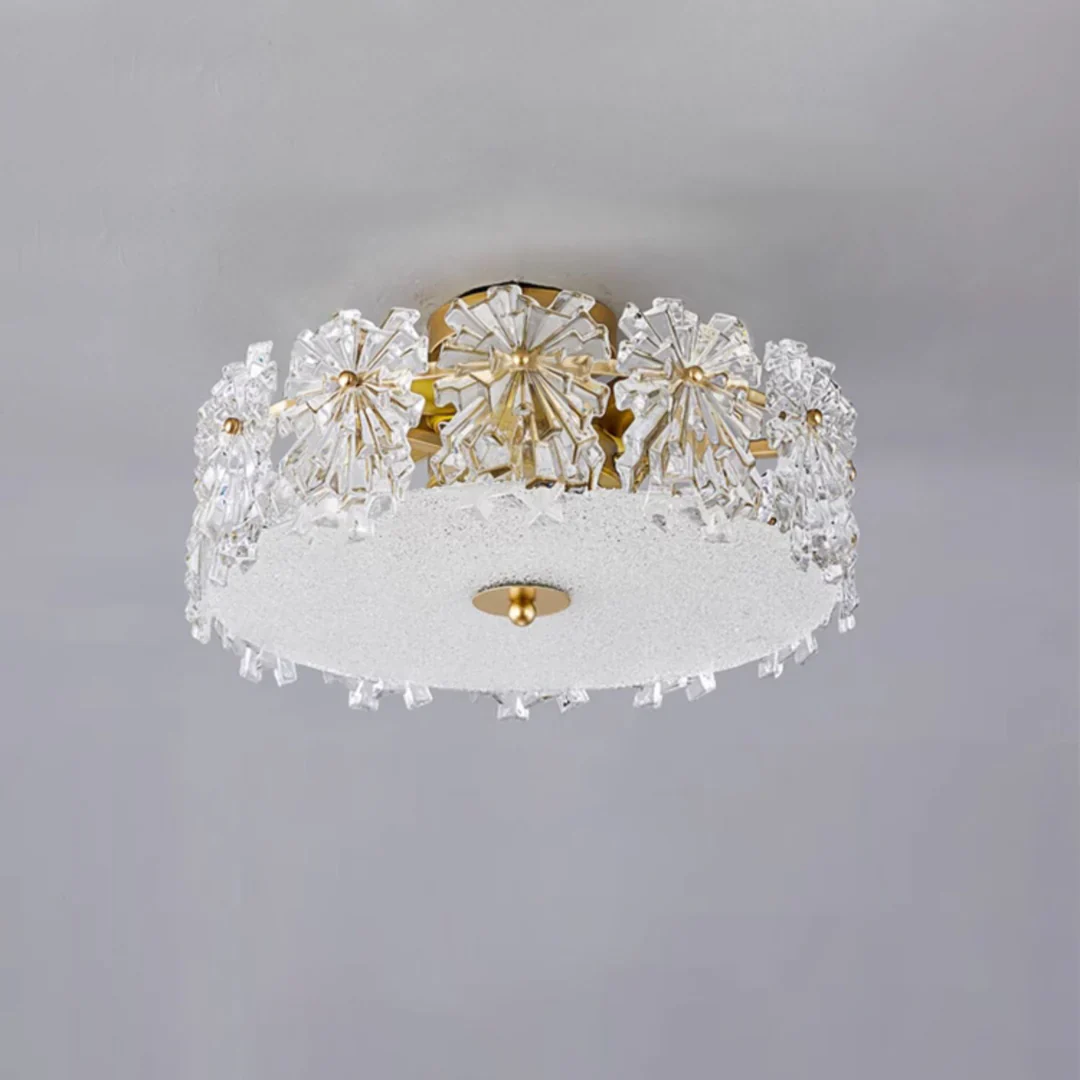 Snowflake Round Glass Ceiling Lamp - Image 15