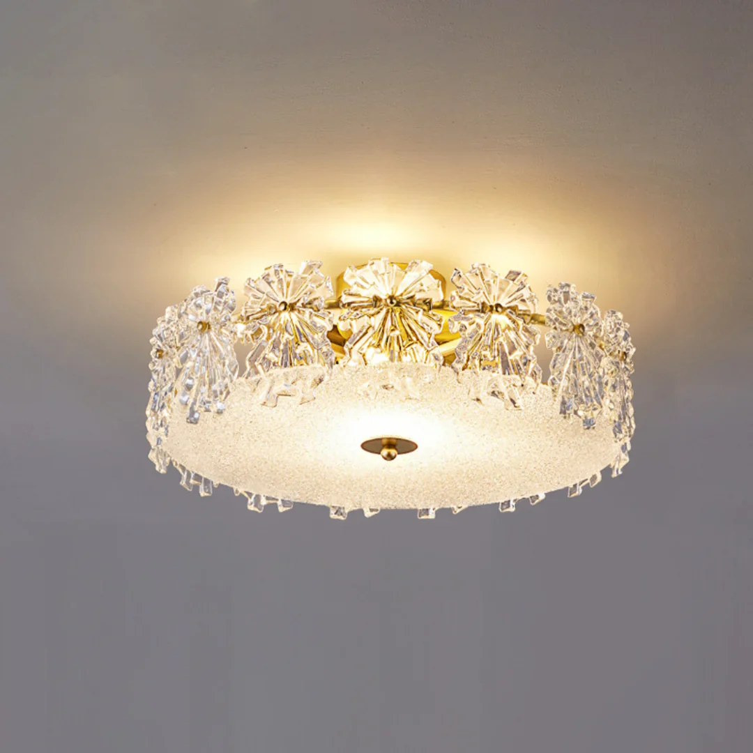 Snowflake Round Glass Ceiling Lamp - Image 16