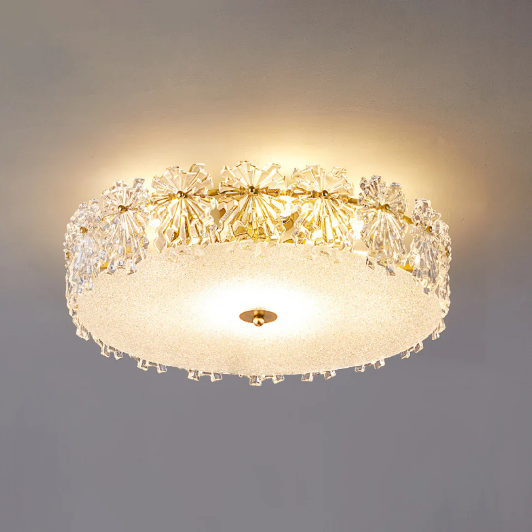 Snowflake Round Glass Ceiling Lamp - Image 17