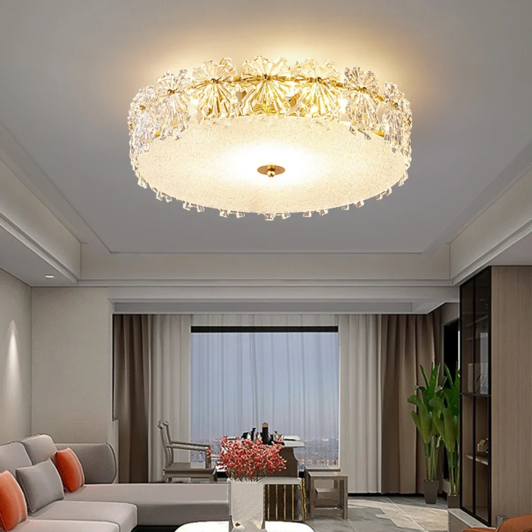 Snowflake Round Glass Ceiling Lamp - Image 2
