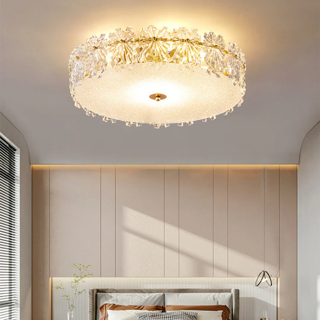 Snowflake Round Glass Ceiling Lamp - Image 3