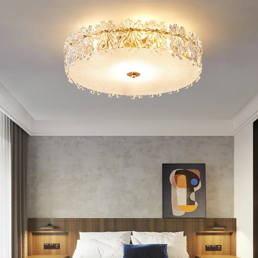 Snowflake Round Glass Ceiling Lamp - Image 5